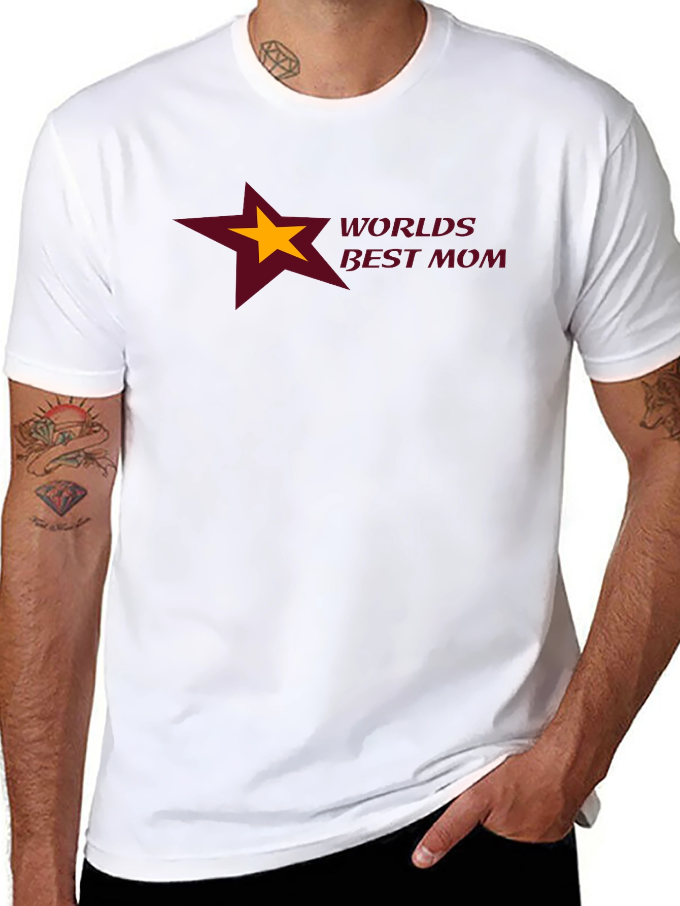 Worlds Best Mom T-Shirt - Star Design