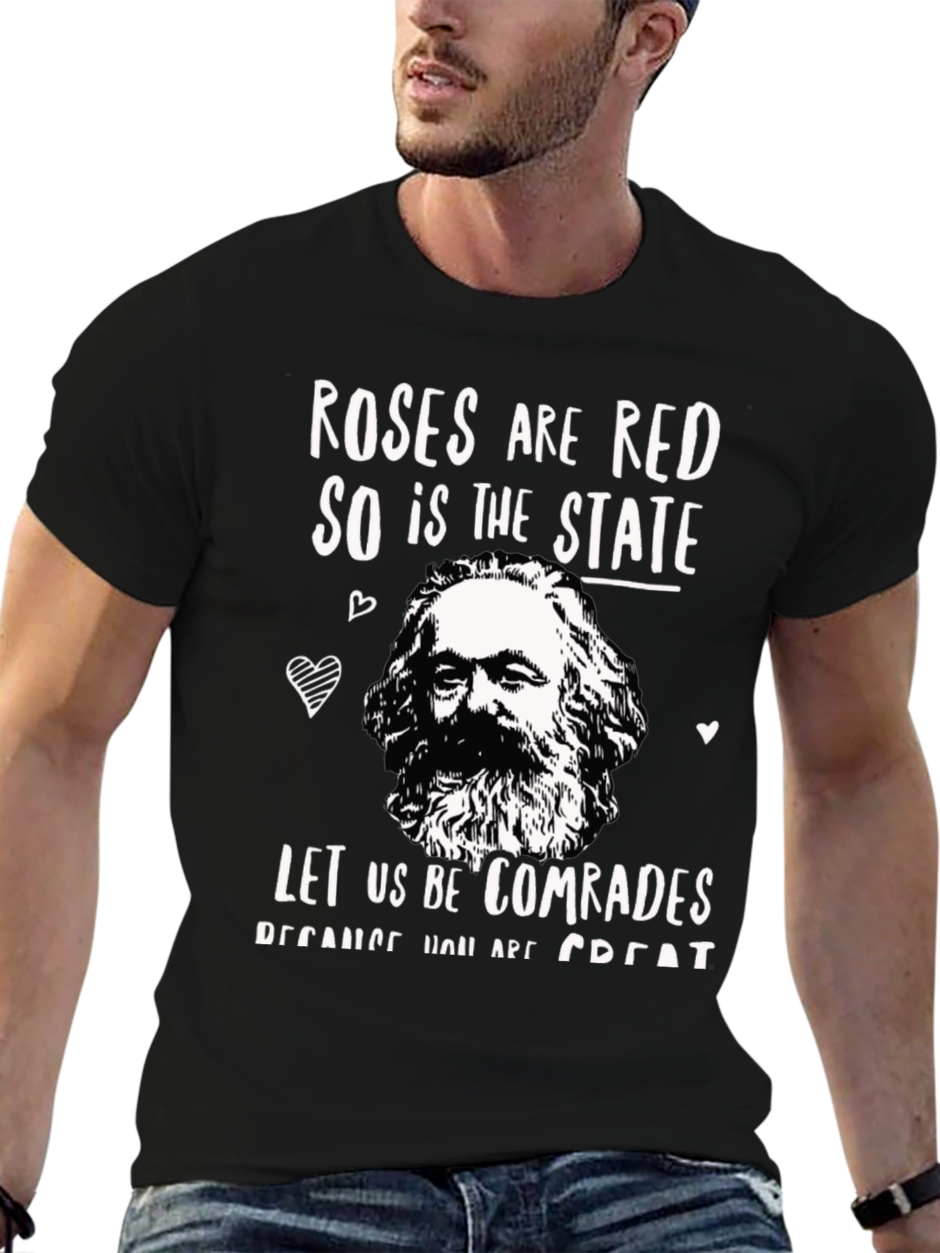 Roses are Red T-Shirt - Karl Marx Comrades Tee