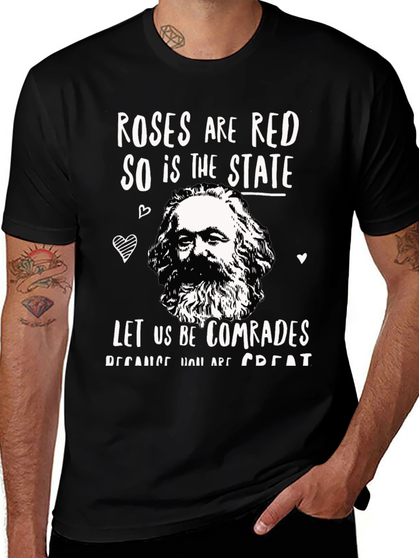 Roses are Red T-Shirt - Karl Marx Comrades Tee