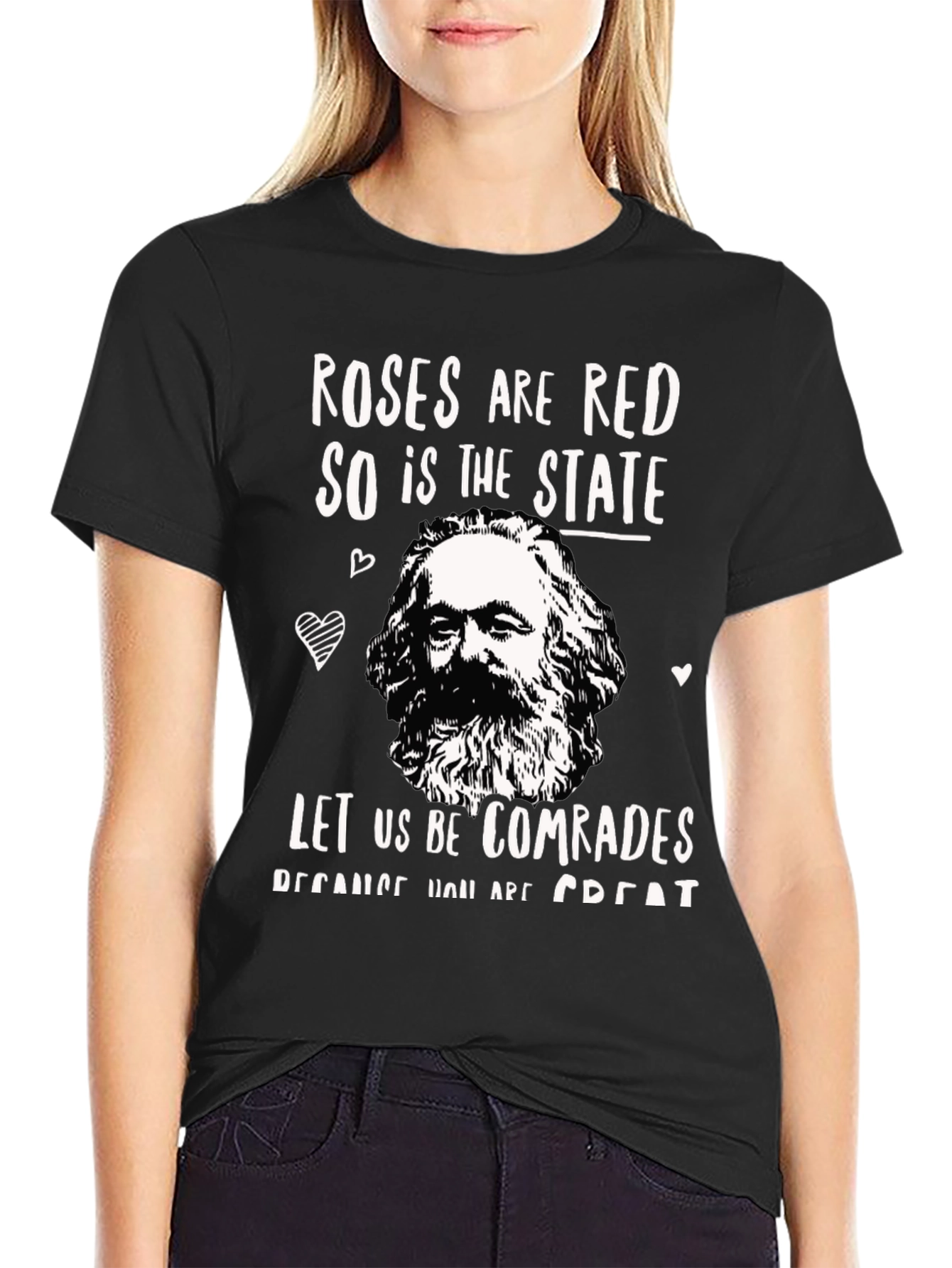 Roses are Red T-Shirt - Karl Marx Comrades Tee