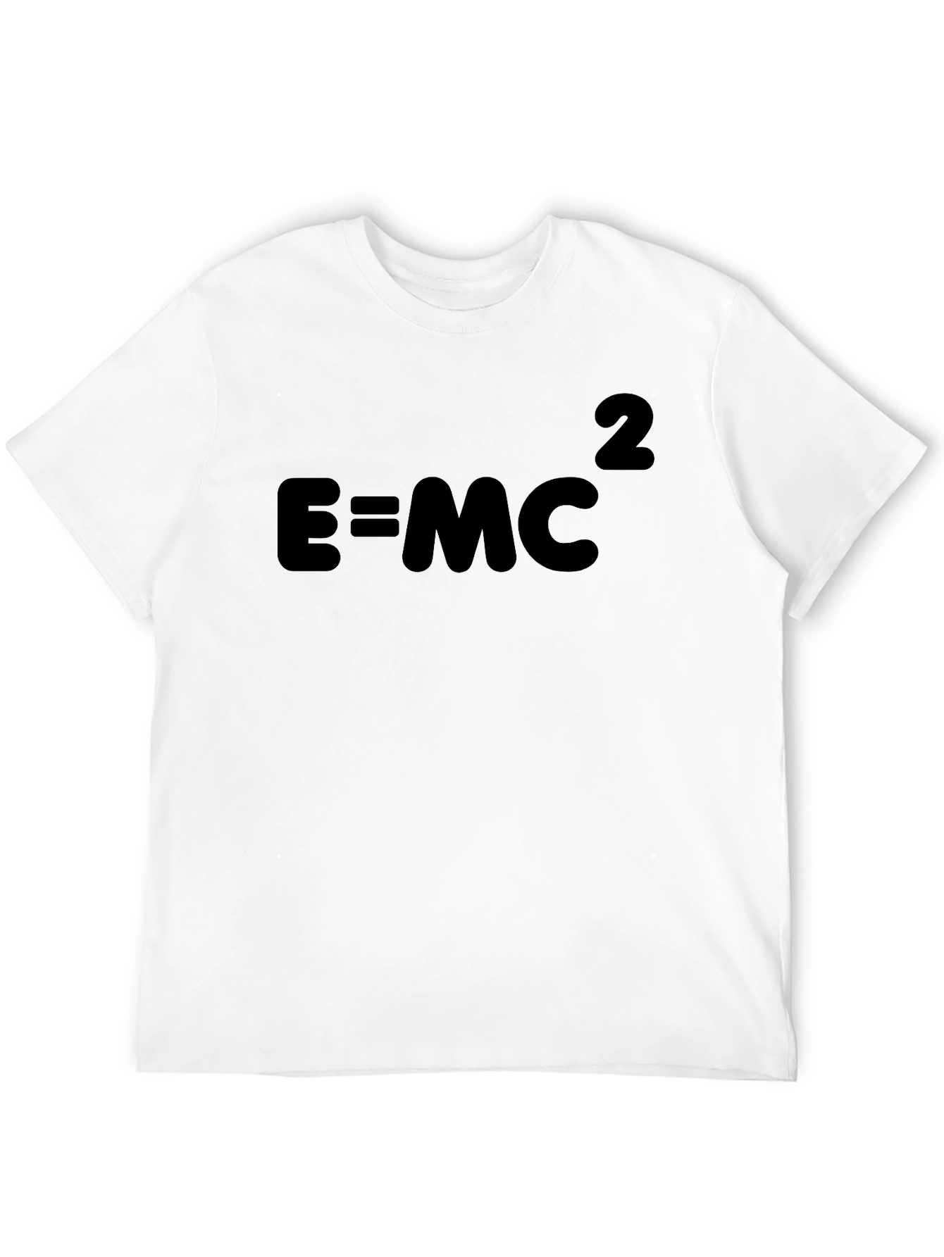 E=MC2 Black Cotton Tee - Science Geek Shirt