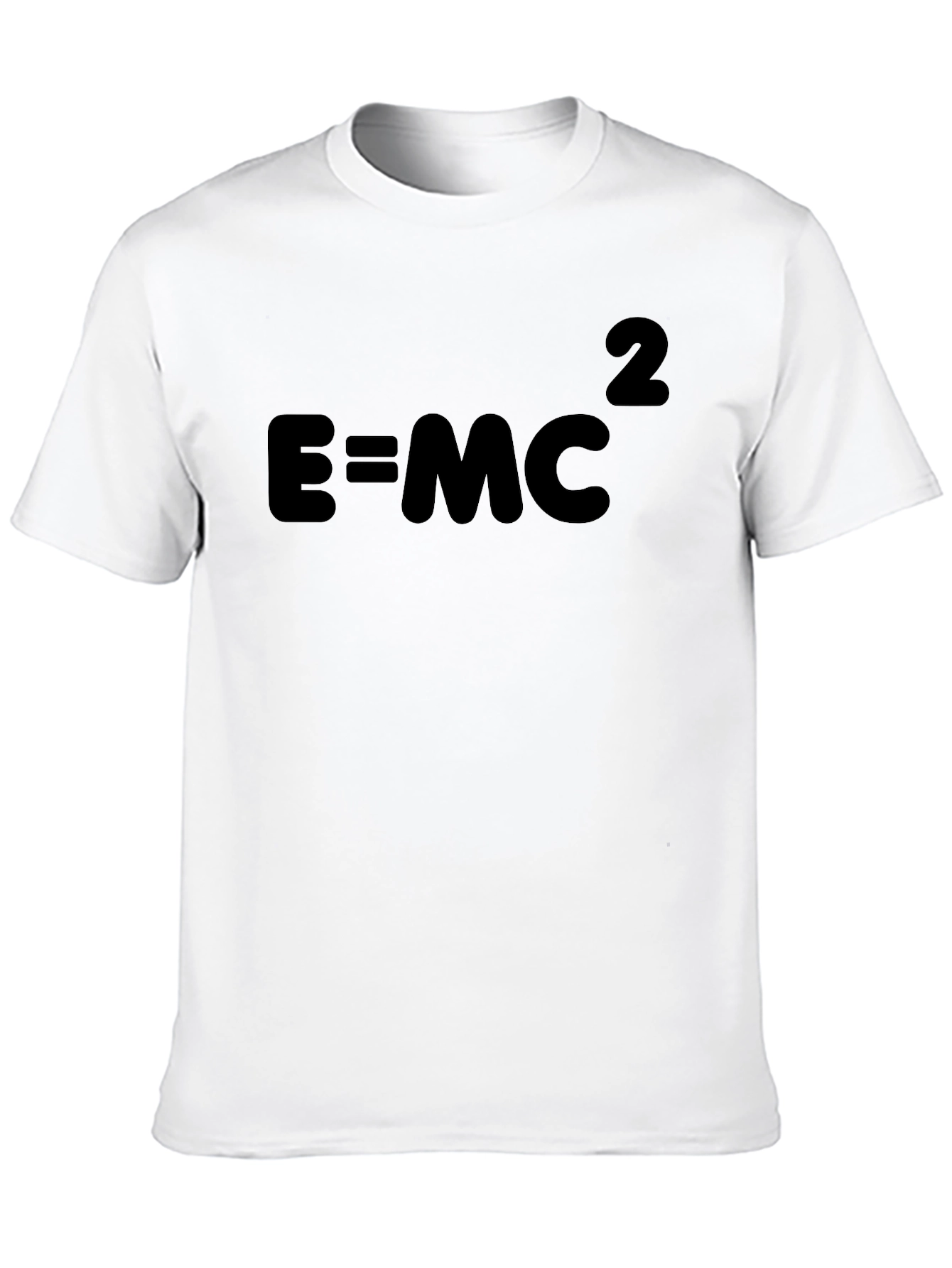 E=MC2 Black Cotton Tee - Science Geek Shirt