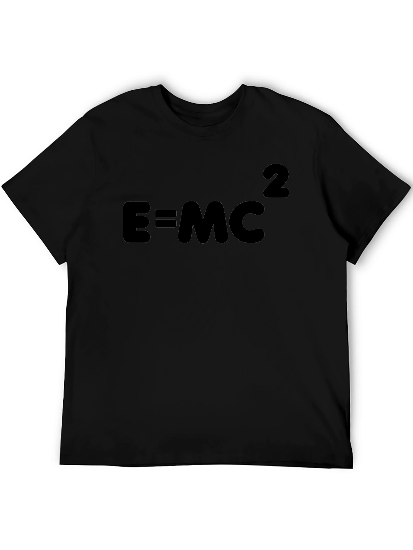 E=MC2 Black Cotton Tee - Science Geek Shirt