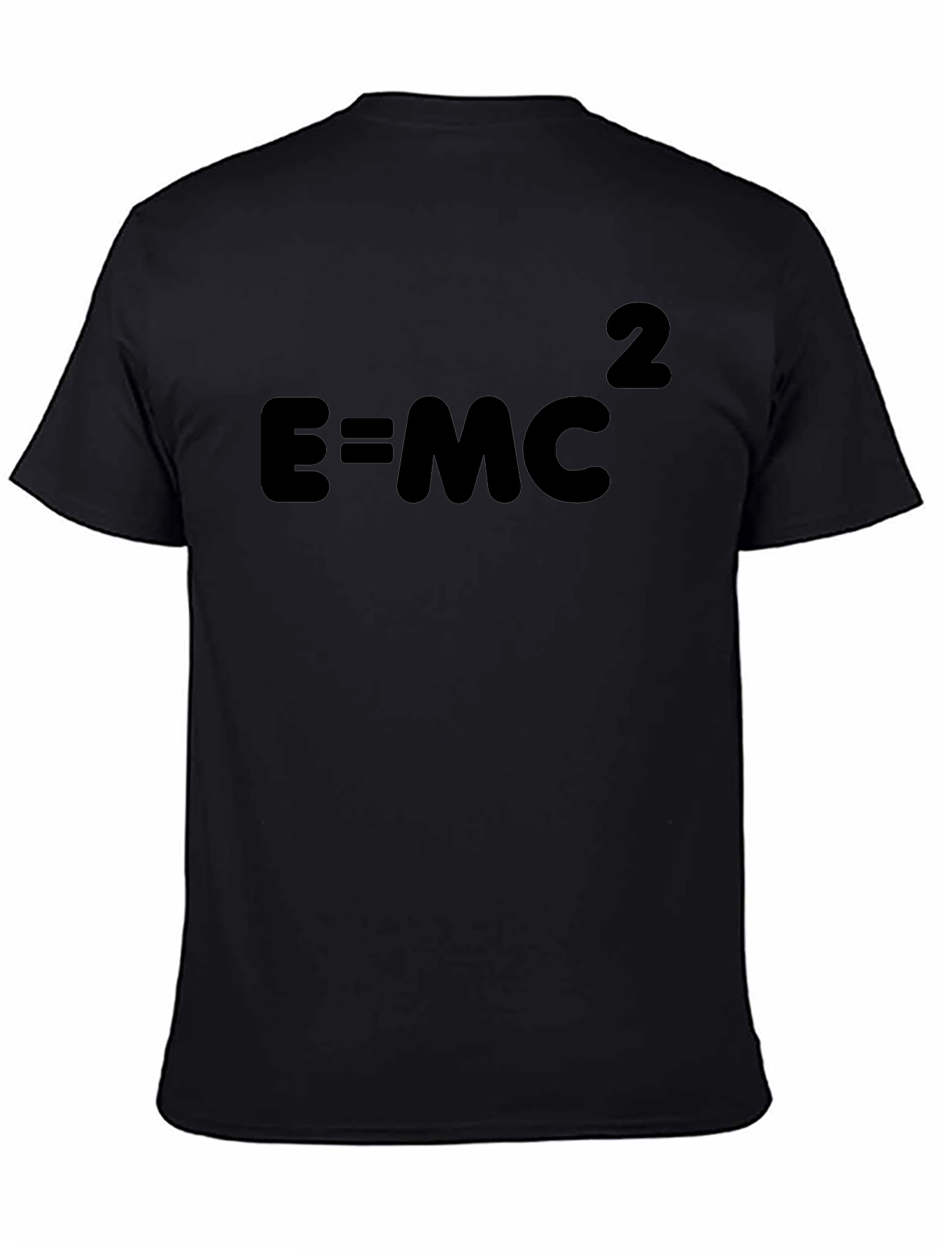 E=MC2 Black Cotton Tee - Science Geek Shirt
