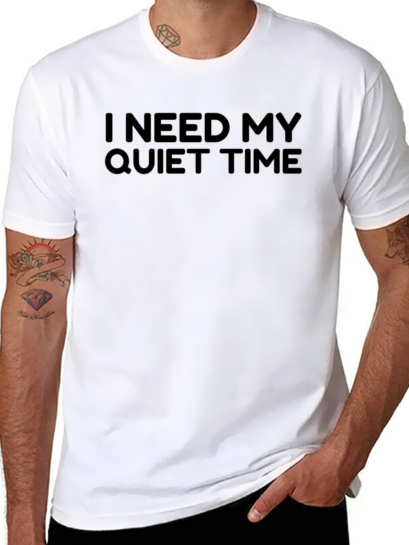 I Need My Quiet Time Black T-Shirt