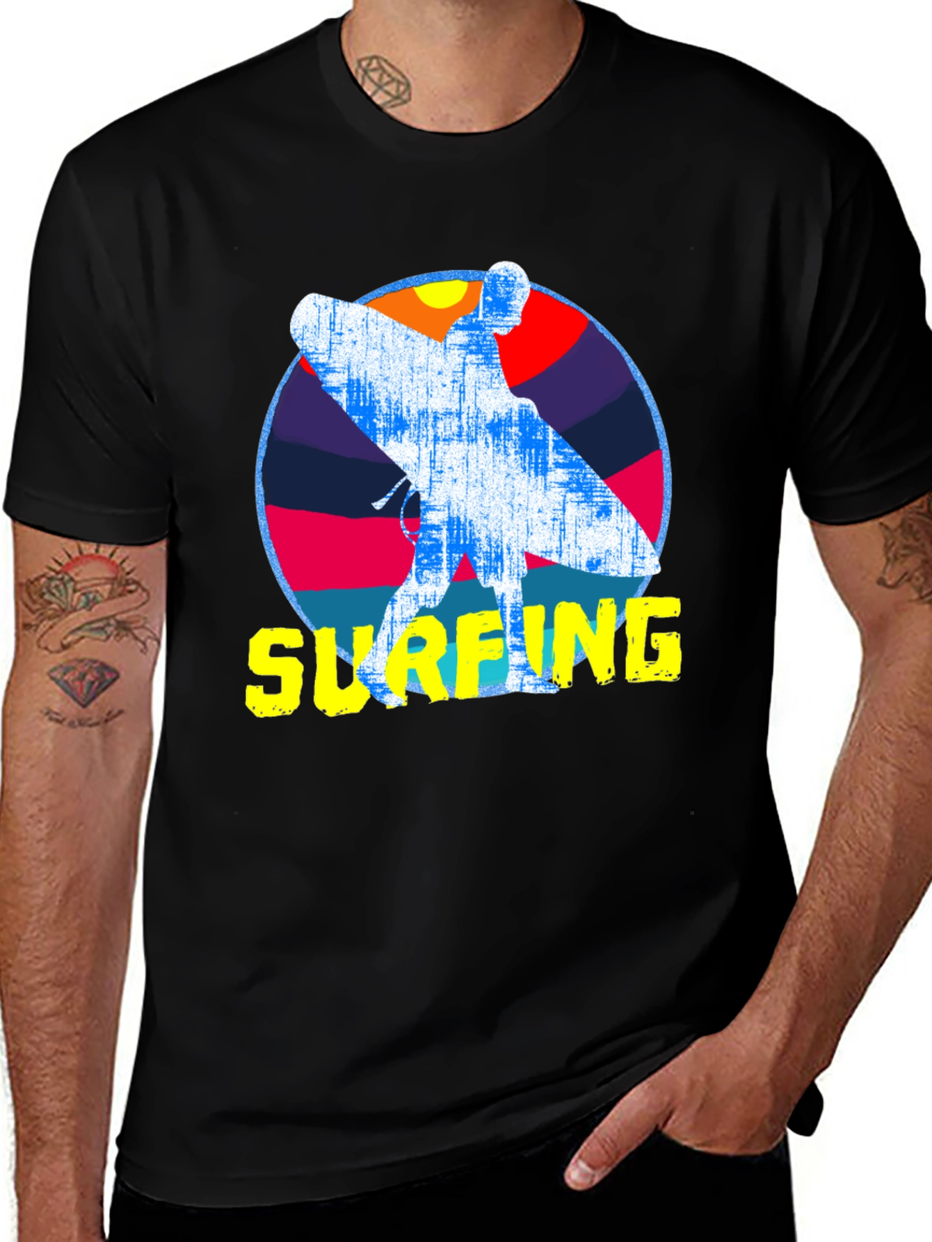 Surfing Graphic T-Shirt - Retro Style