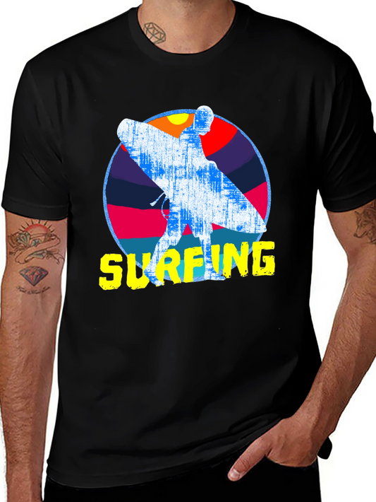 Surfing Graphic T-Shirt - Retro Style