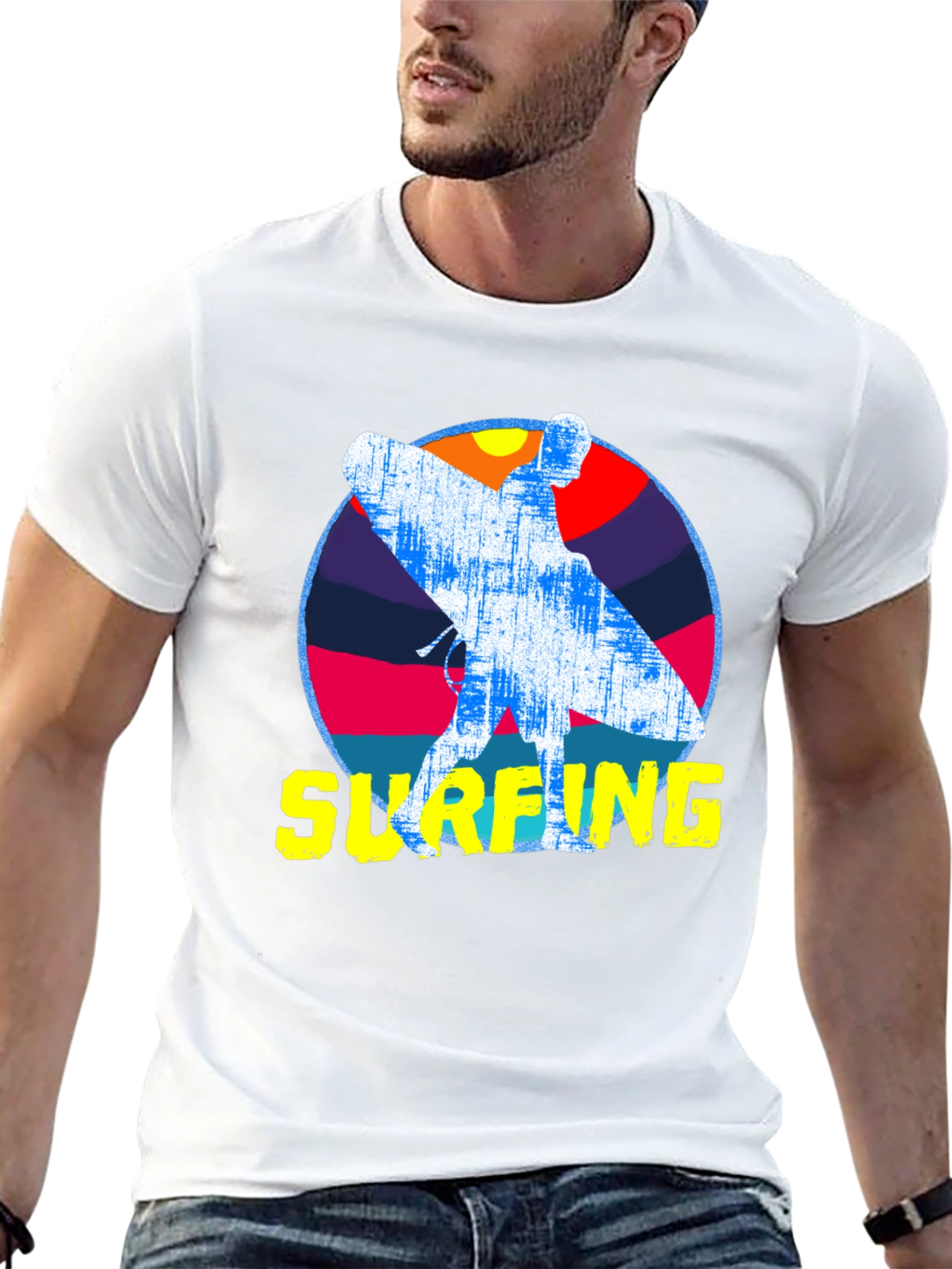 Surfing Graphic T-Shirt - Retro Style