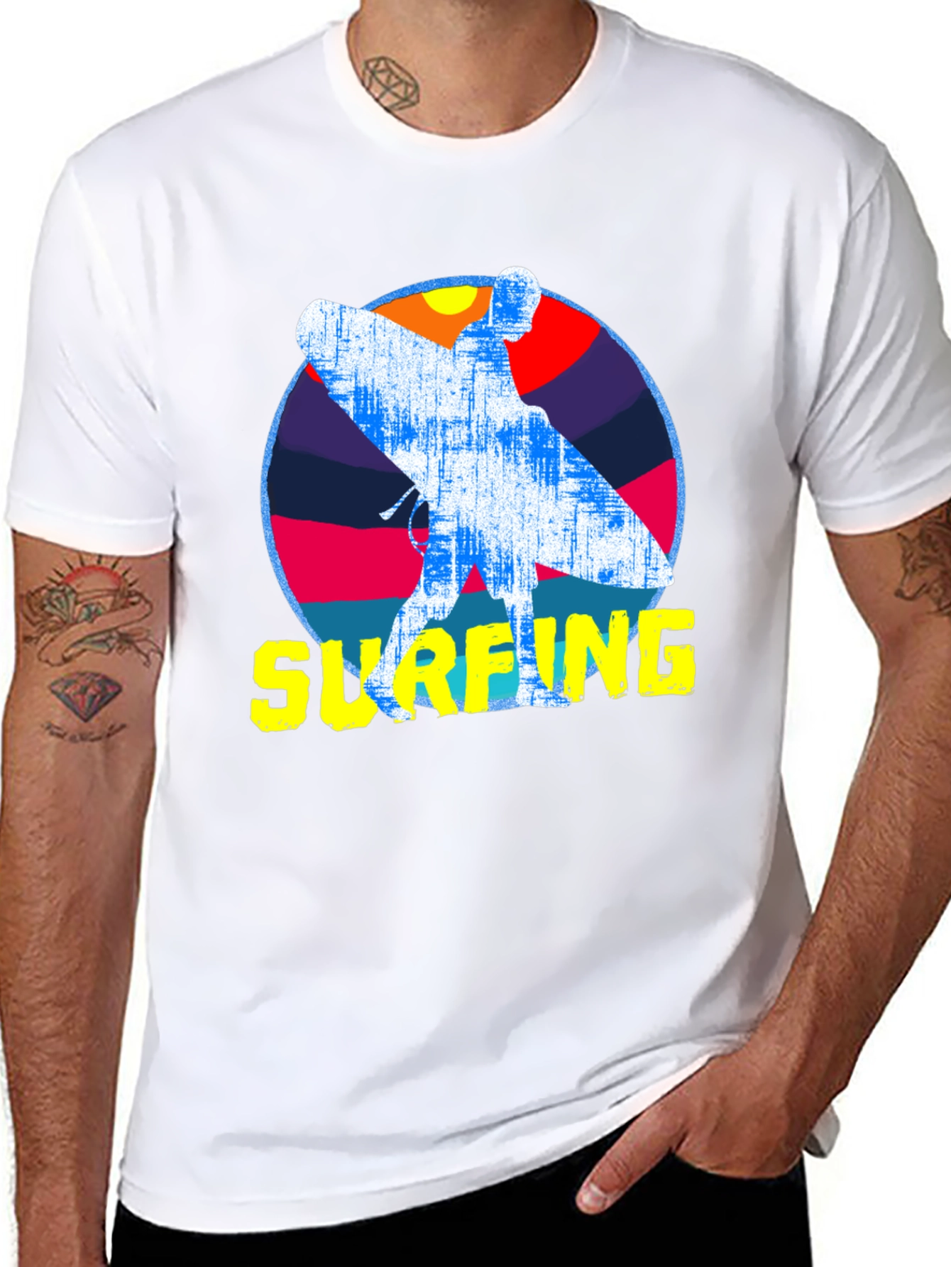 Surfing Graphic T-Shirt - Retro Style