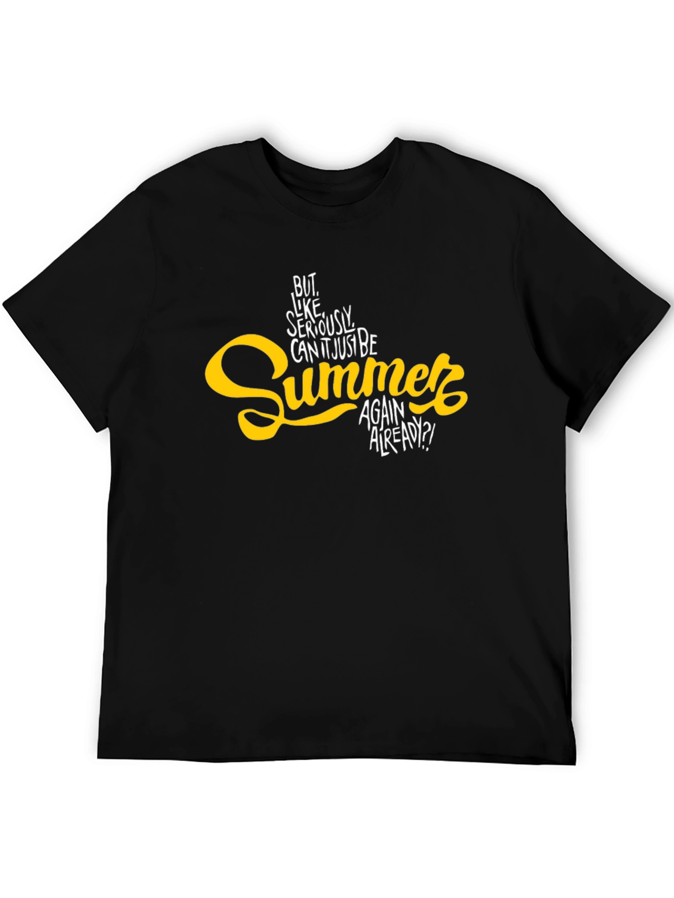 Summer Again Mens Black Graphic Tee