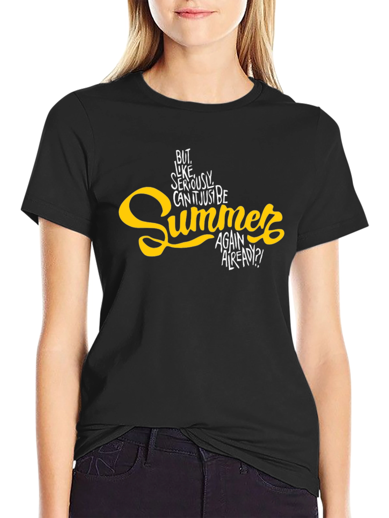 Summer Again Mens Black Graphic Tee