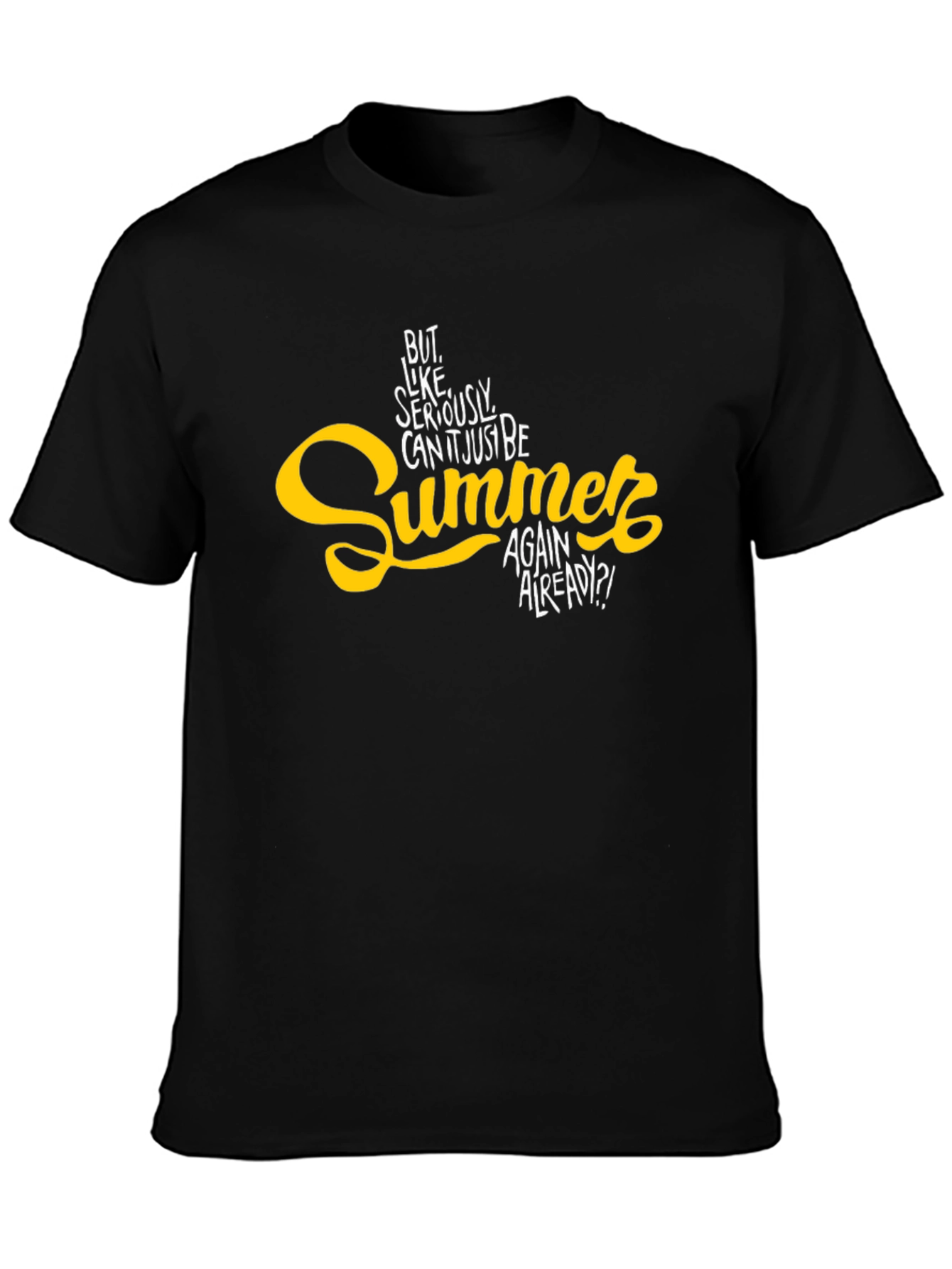 Summer Again Mens Black Graphic Tee