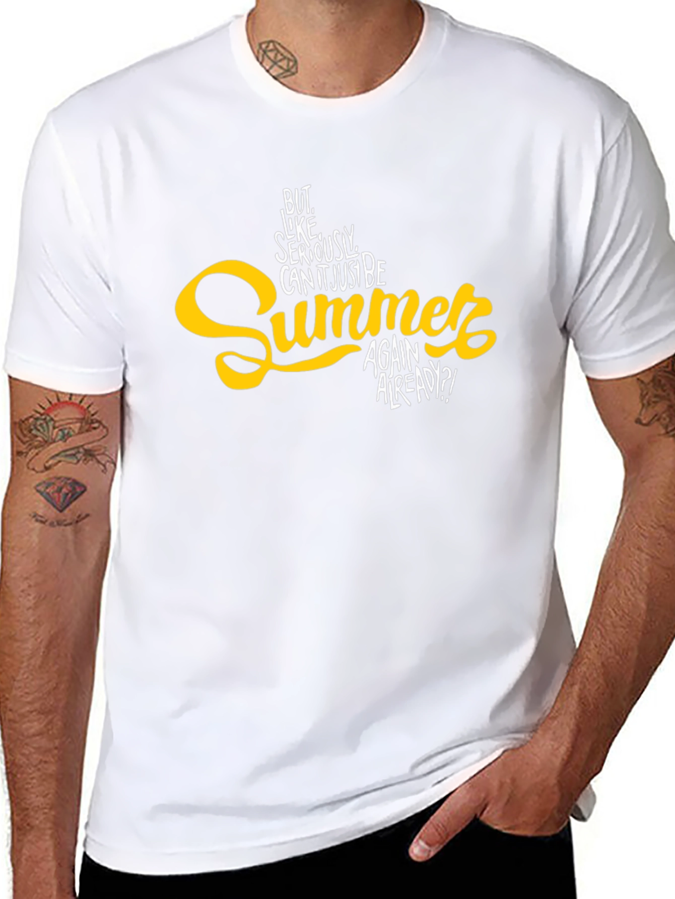 Summer Again Mens Black Graphic Tee