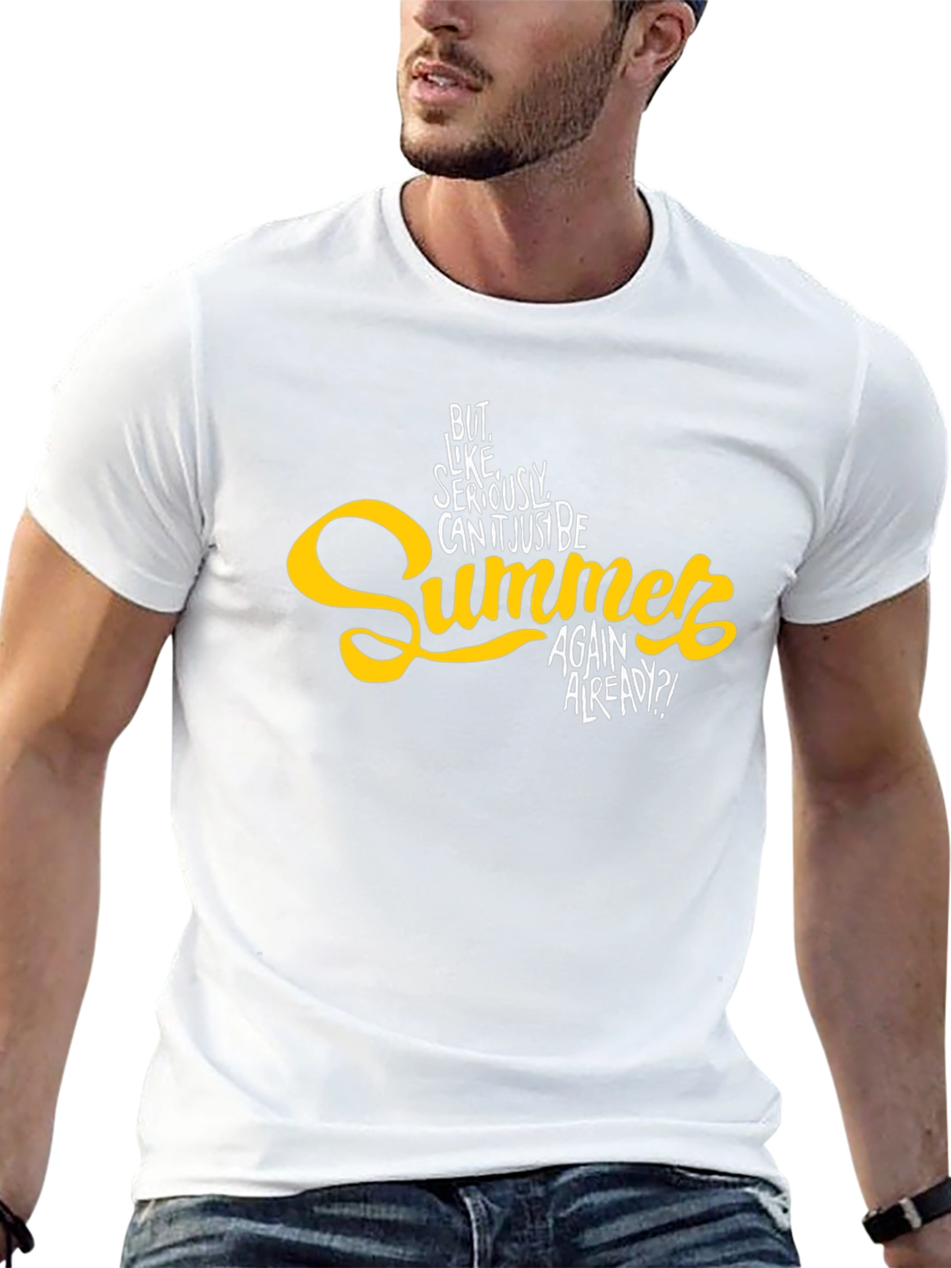 Summer Again Mens Black Graphic Tee