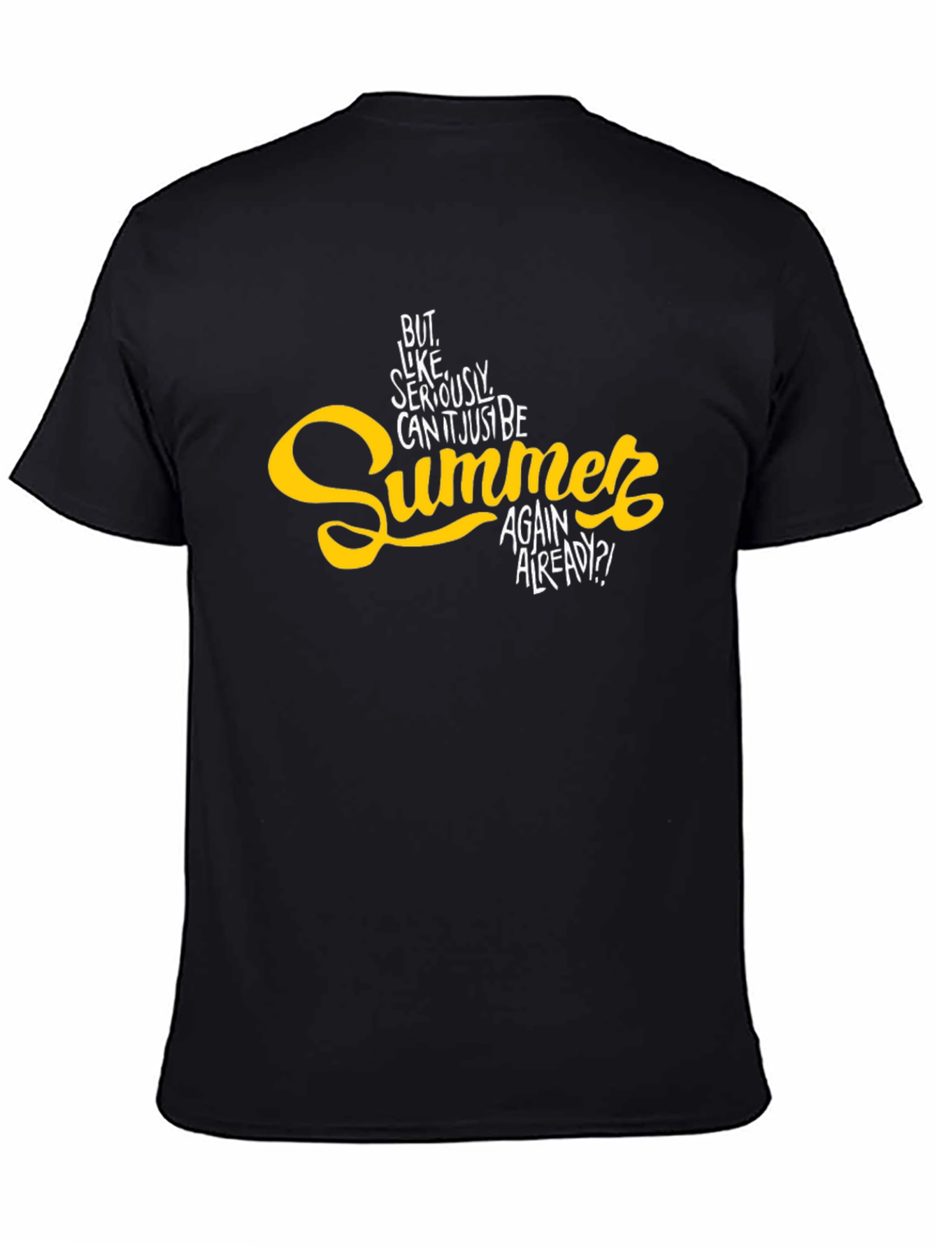 Summer Again Mens Black Graphic Tee