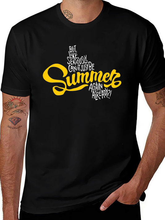 Summer Again Mens Black Graphic Tee