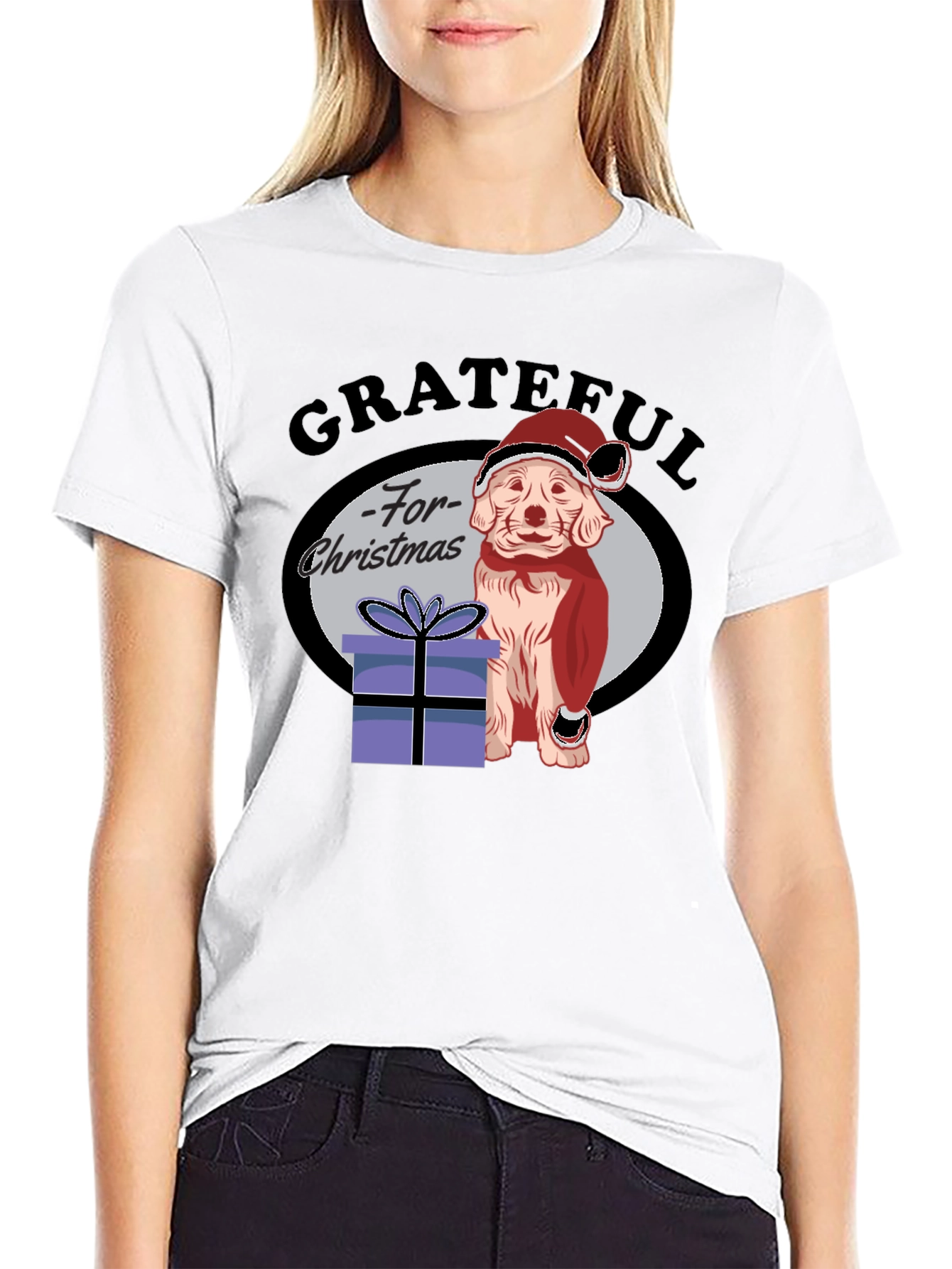 Grateful For Christmas Dog T-Shirt