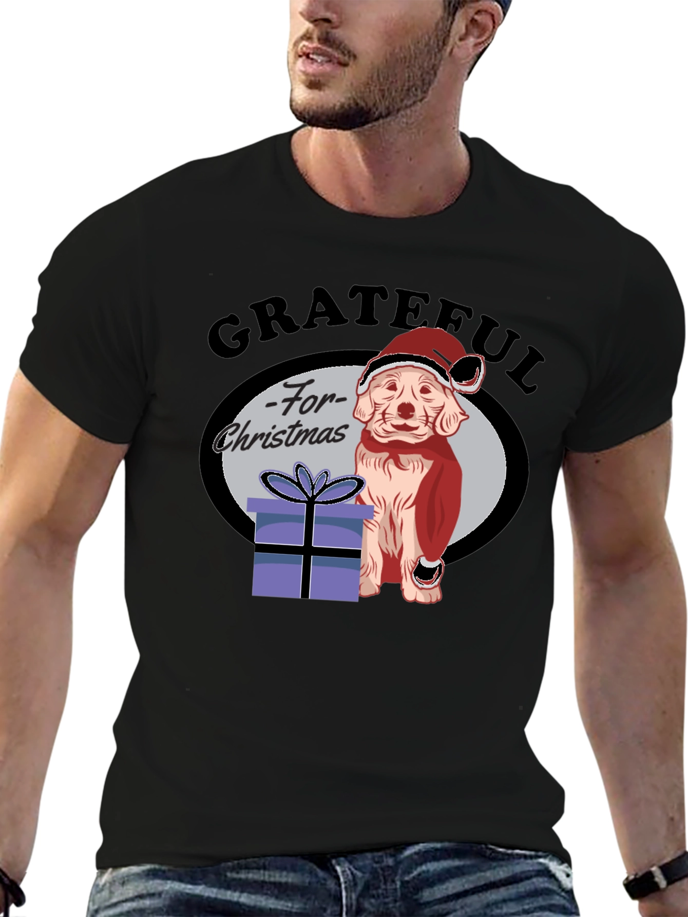 Grateful For Christmas Dog T-Shirt