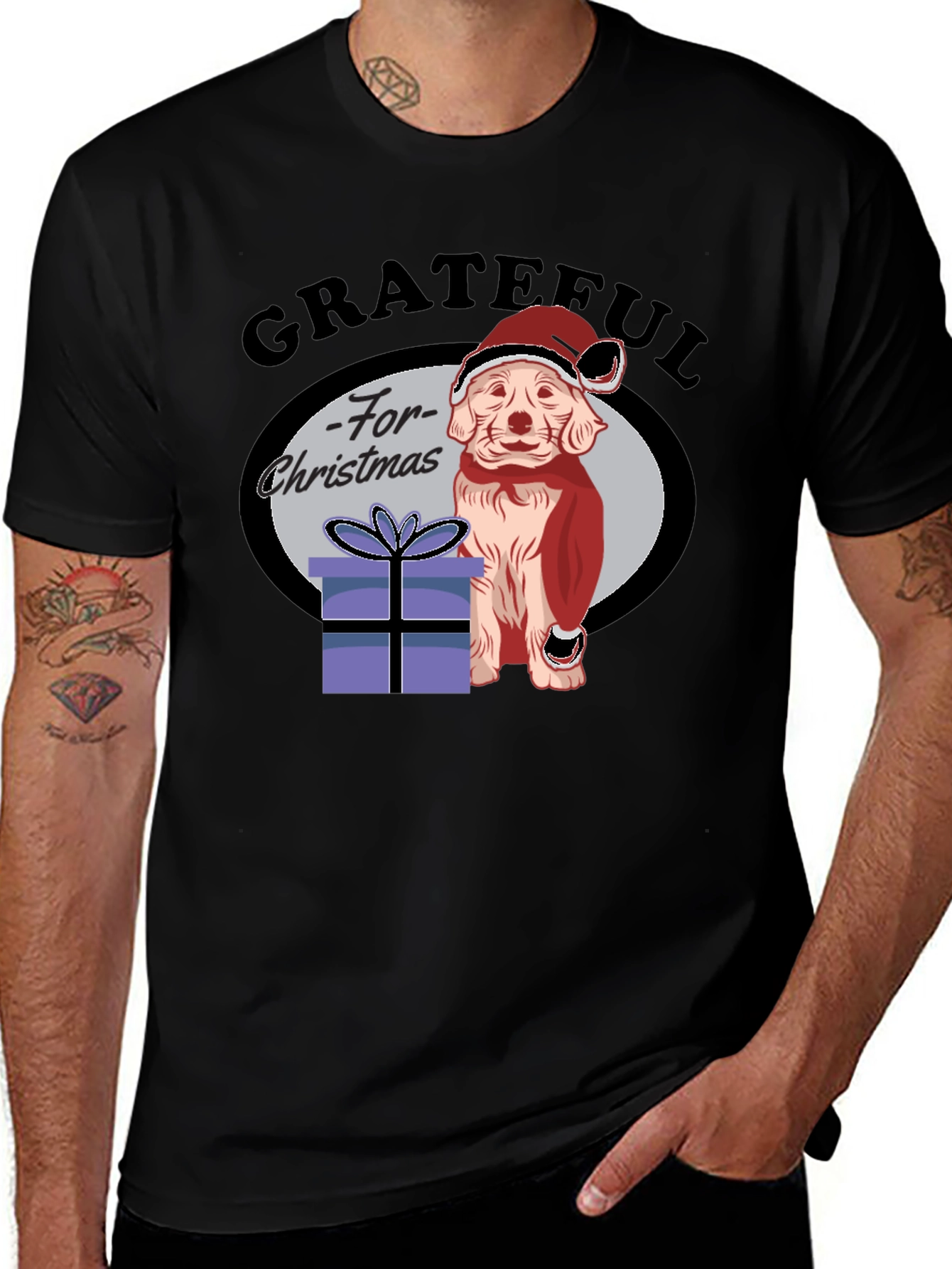 Grateful For Christmas Dog T-Shirt