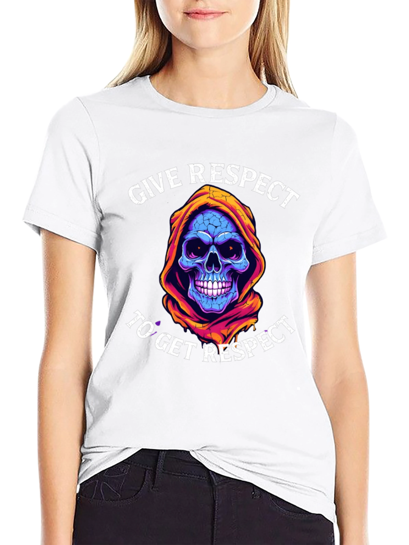 Give Respect T-Shirt: Skull Reaper Design
