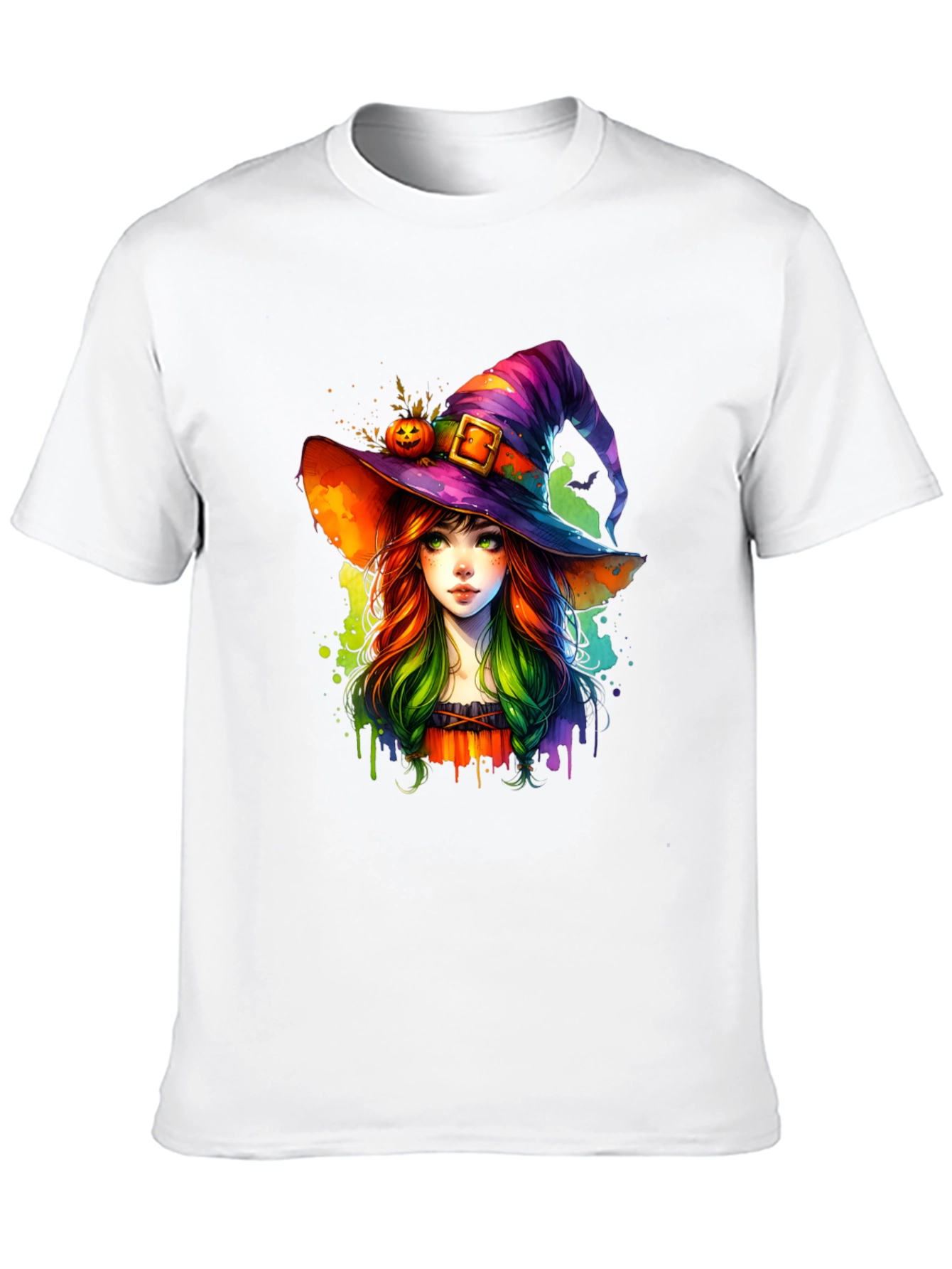 Whimsical Witch Graphic Tee - Halloween Style