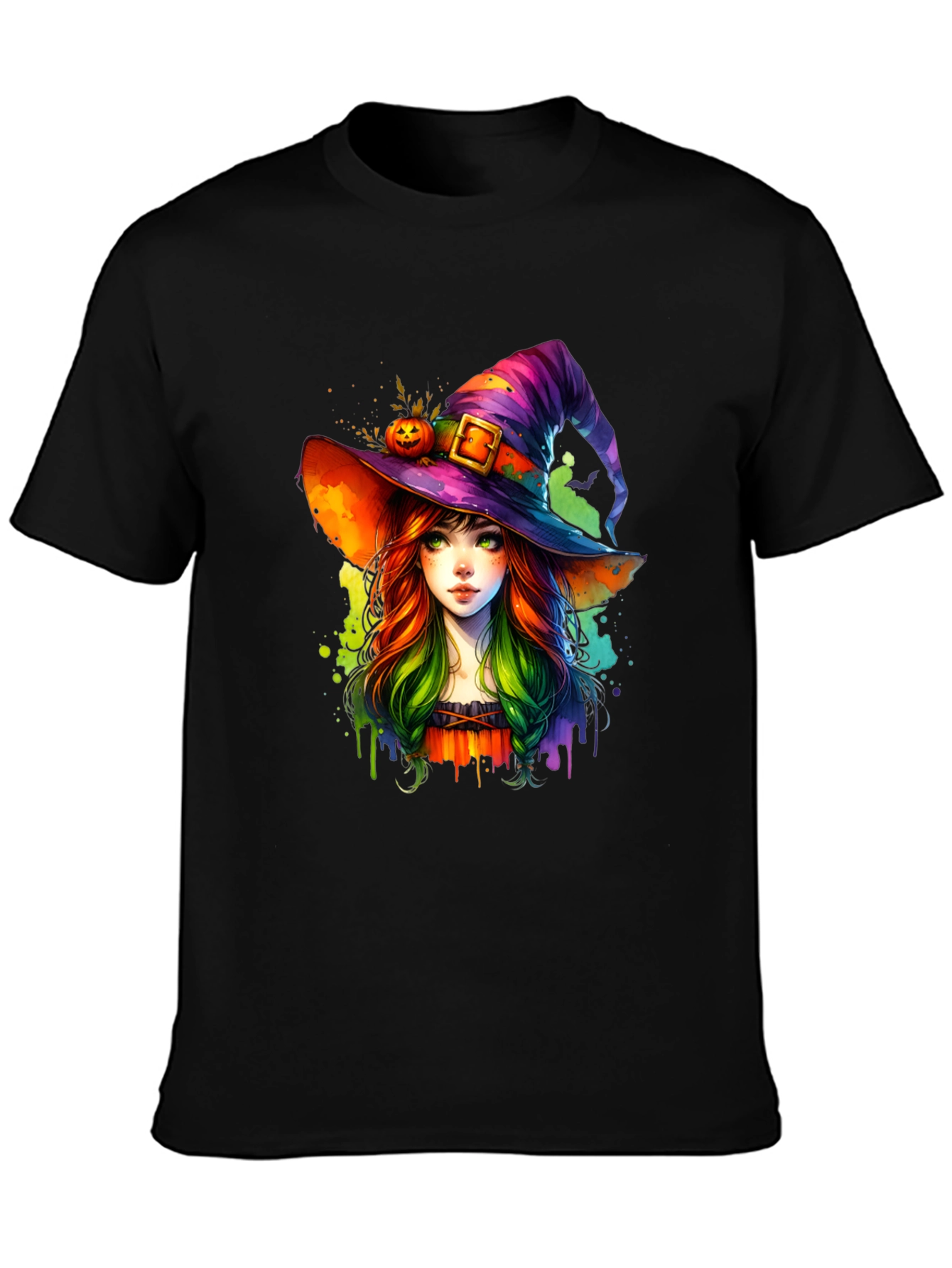 Whimsical Witch Graphic Tee - Halloween Style
