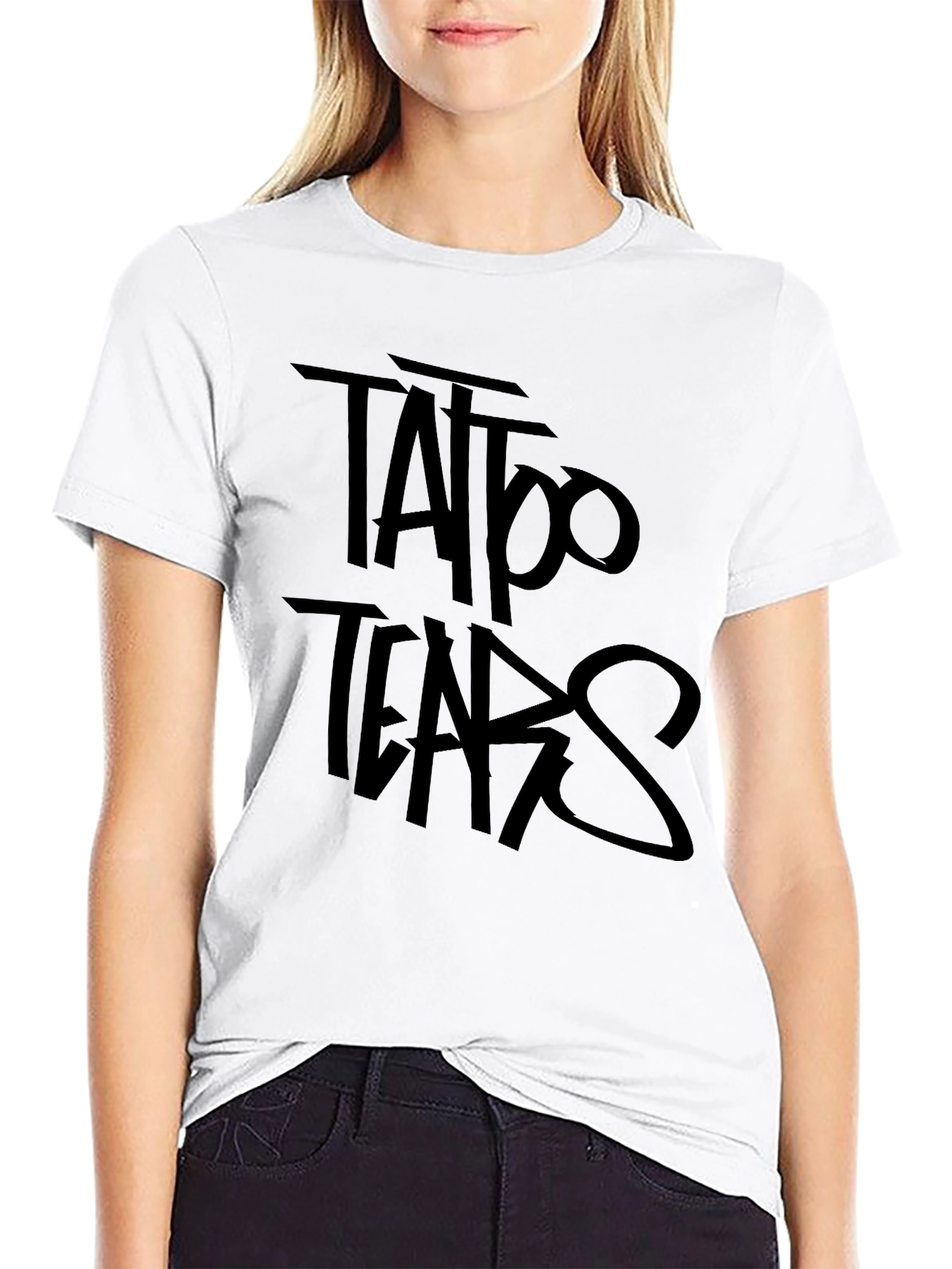 Tattoo Tears Black Graphic Tee - Edgy Style