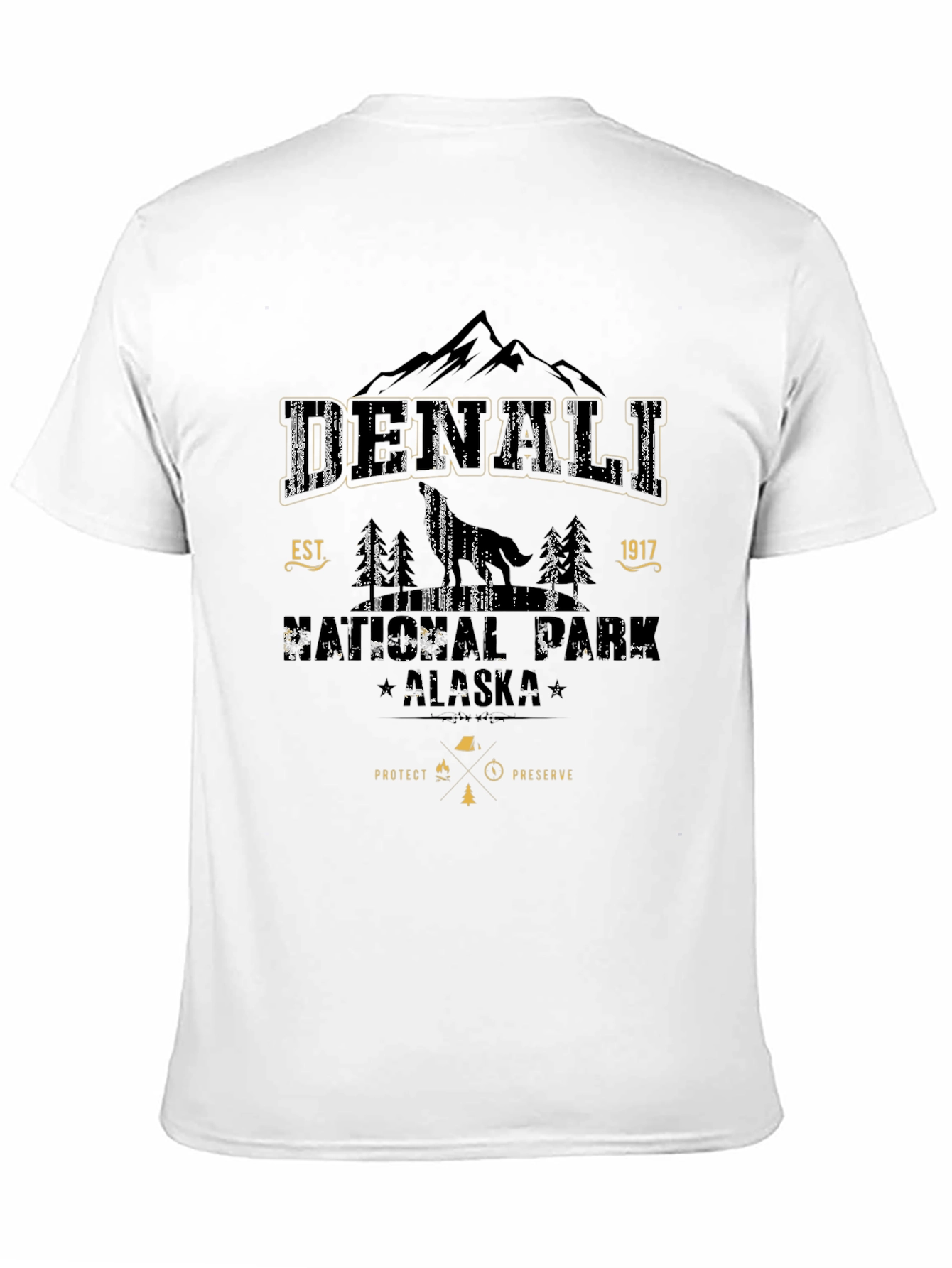 Denali National Park Black Graphic Tee