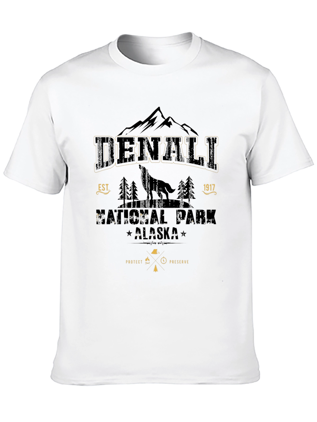 Denali National Park Black Graphic Tee