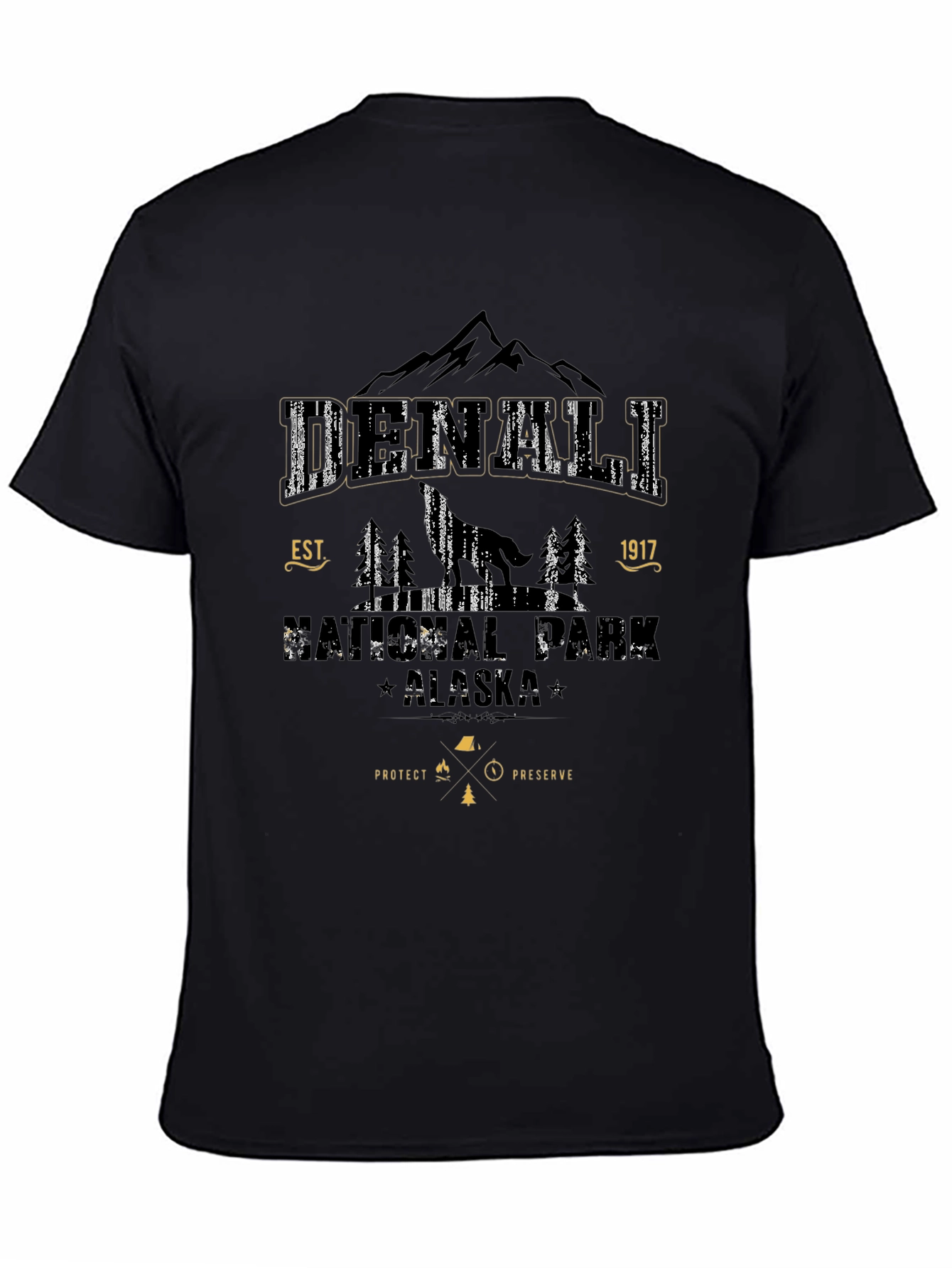 Denali National Park Black Graphic Tee