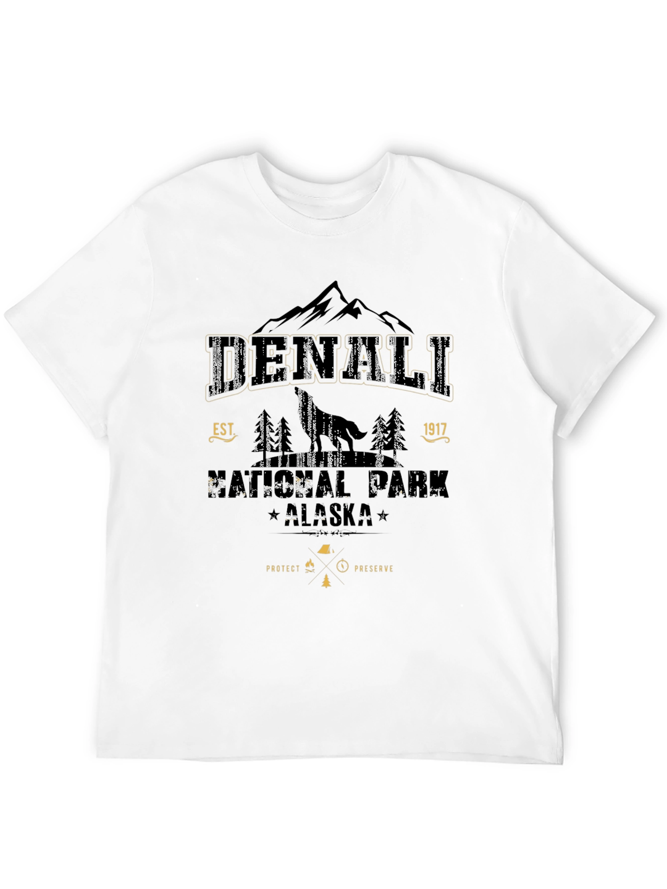 Denali National Park Black Graphic Tee