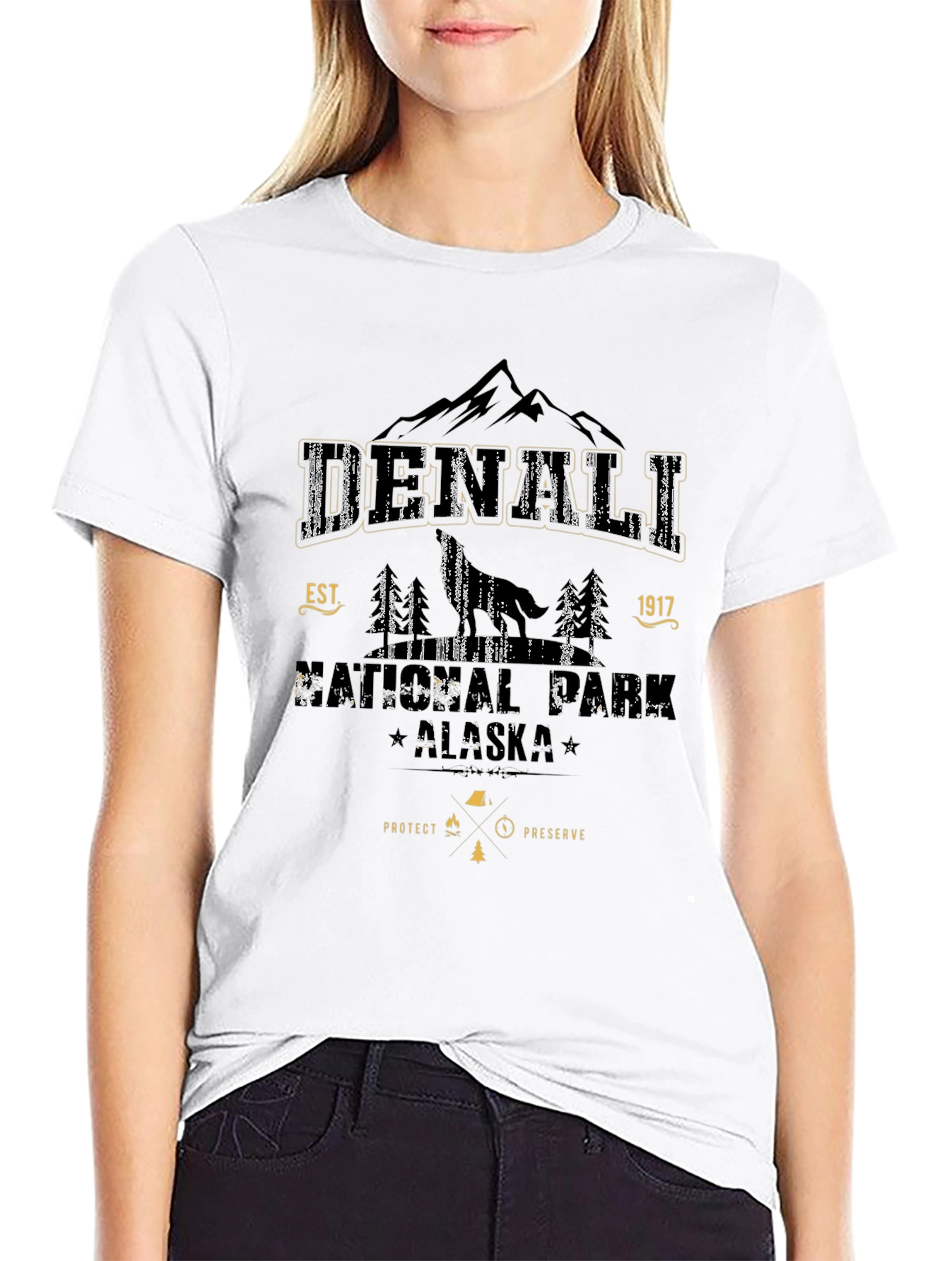 Denali National Park Black Graphic Tee