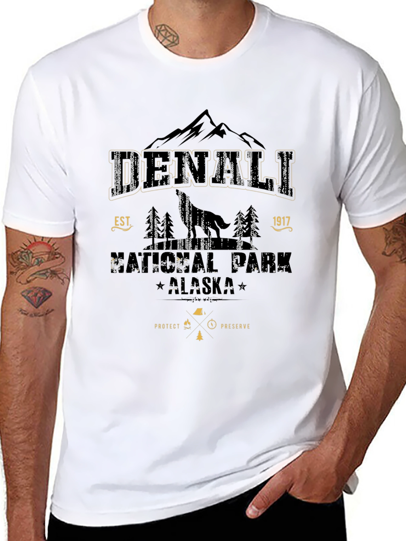 Denali National Park Black Graphic Tee