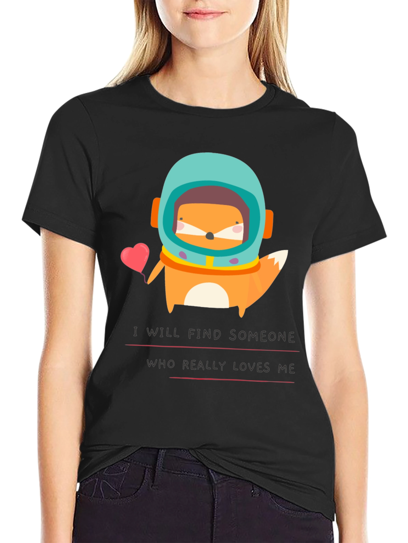Space Fox Graphic T-Shirt - Find Love!