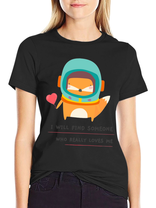 Space Fox Graphic T-Shirt - Find Love!