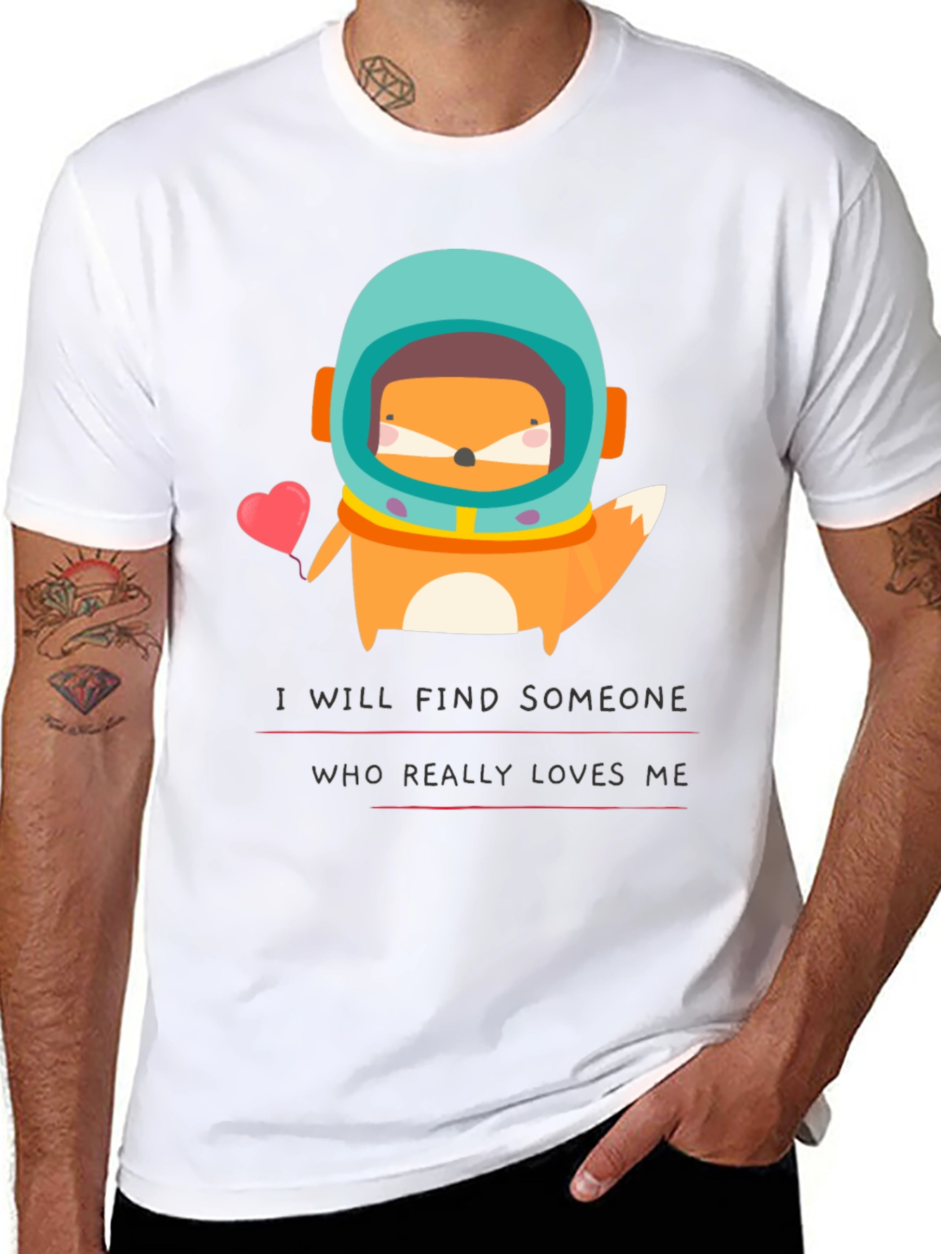 Space Fox Graphic T-Shirt - Find Love!