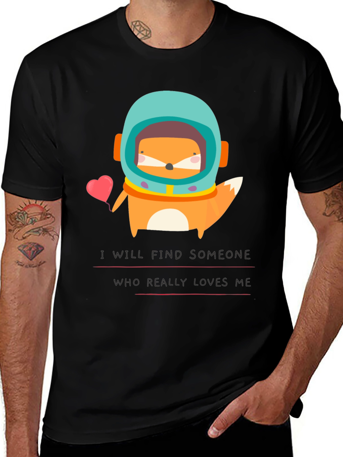 Space Fox Graphic T-Shirt - Find Love!