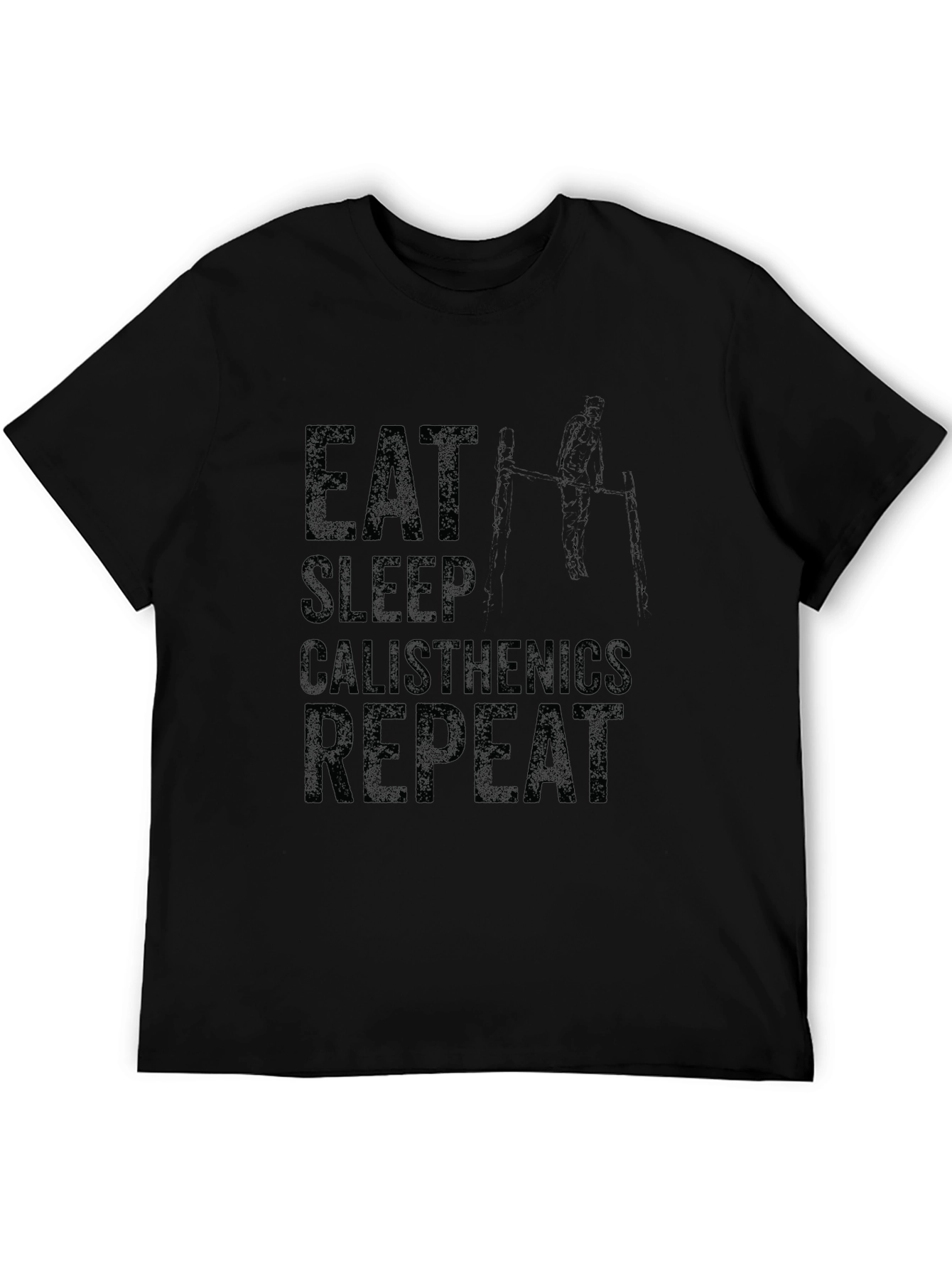 Eat Sleep Calisthenics Repeat Black Graphic Tee