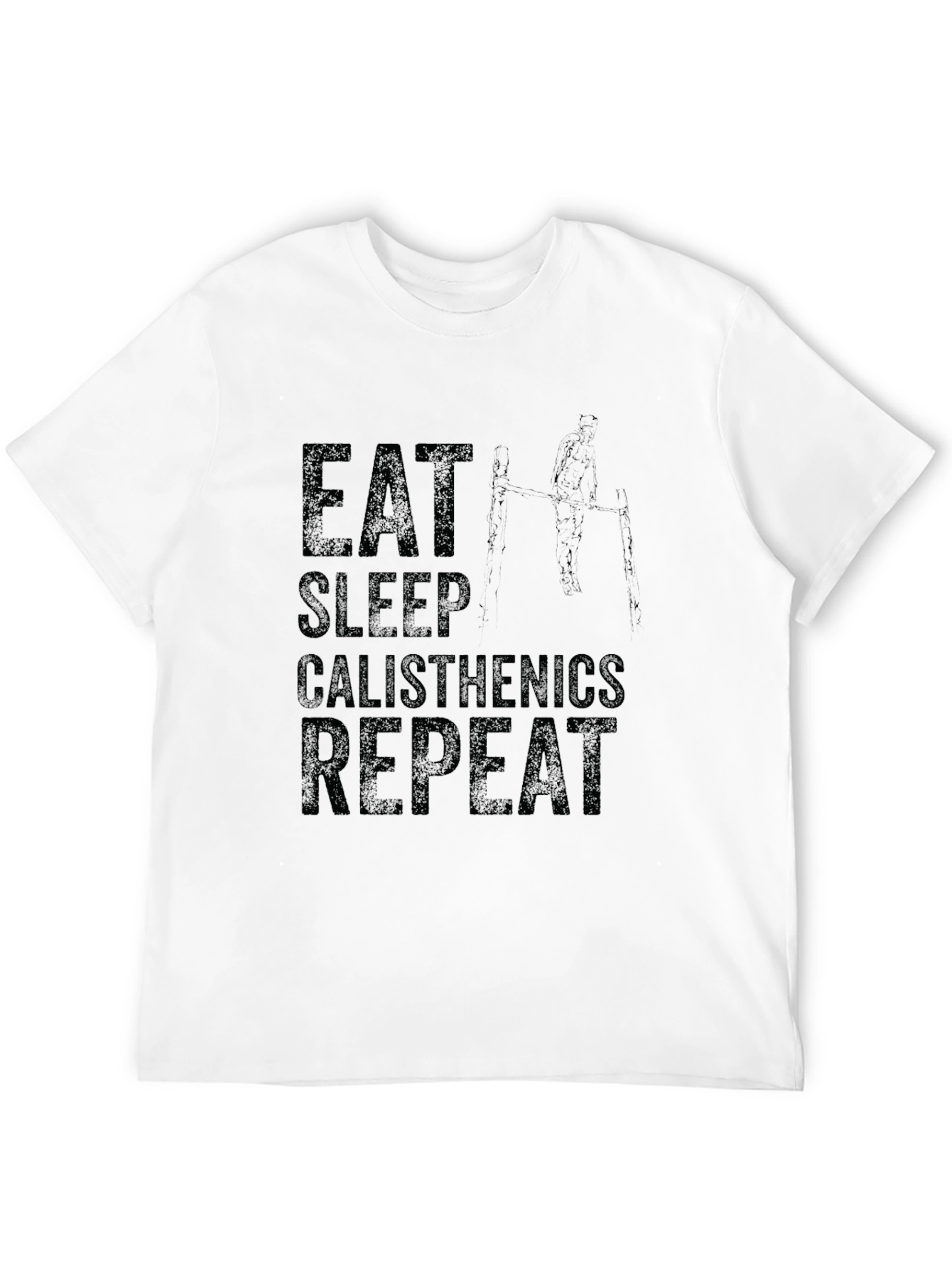 Eat Sleep Calisthenics Repeat Black Graphic Tee