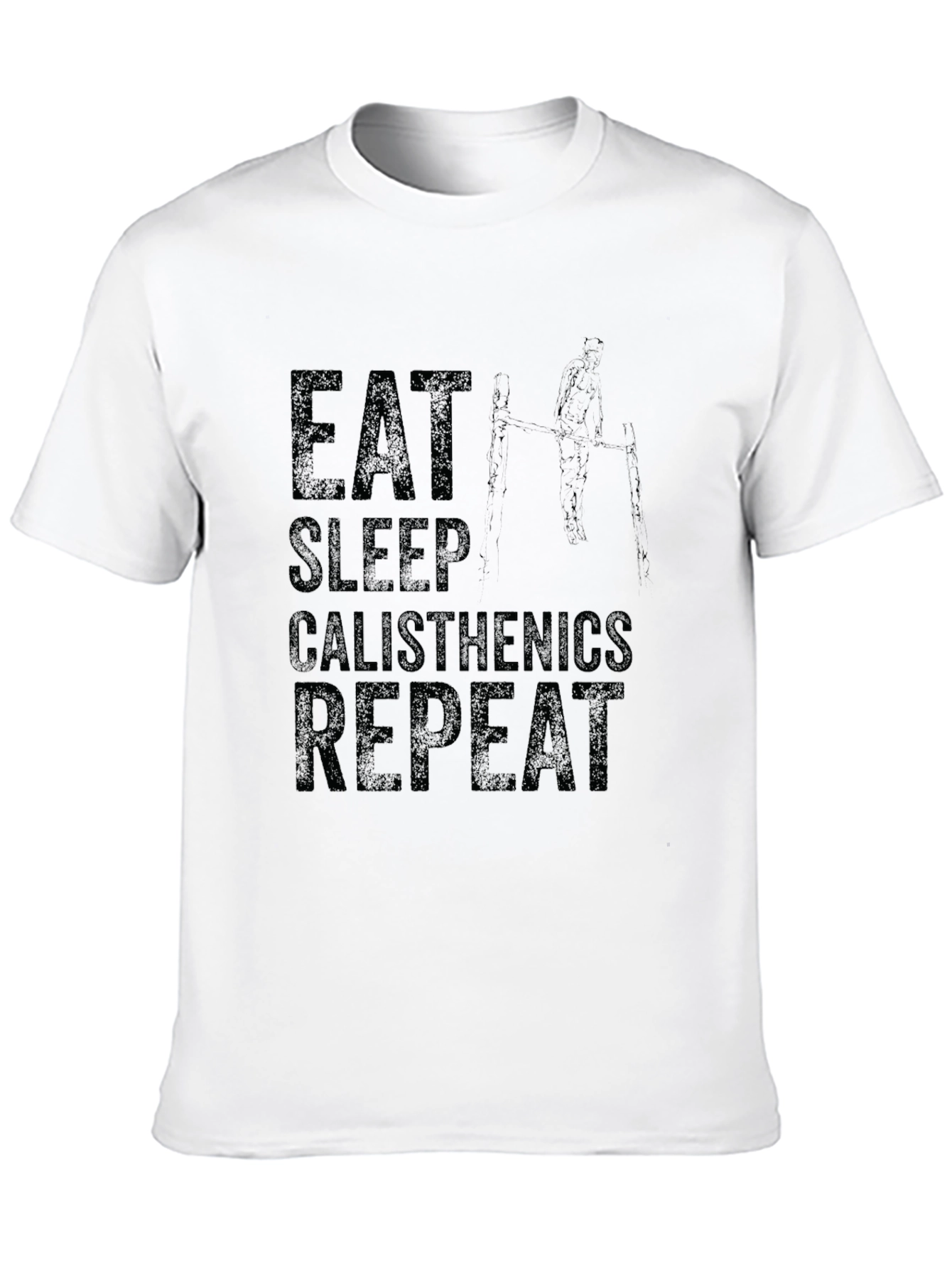 Eat Sleep Calisthenics Repeat Black Graphic Tee
