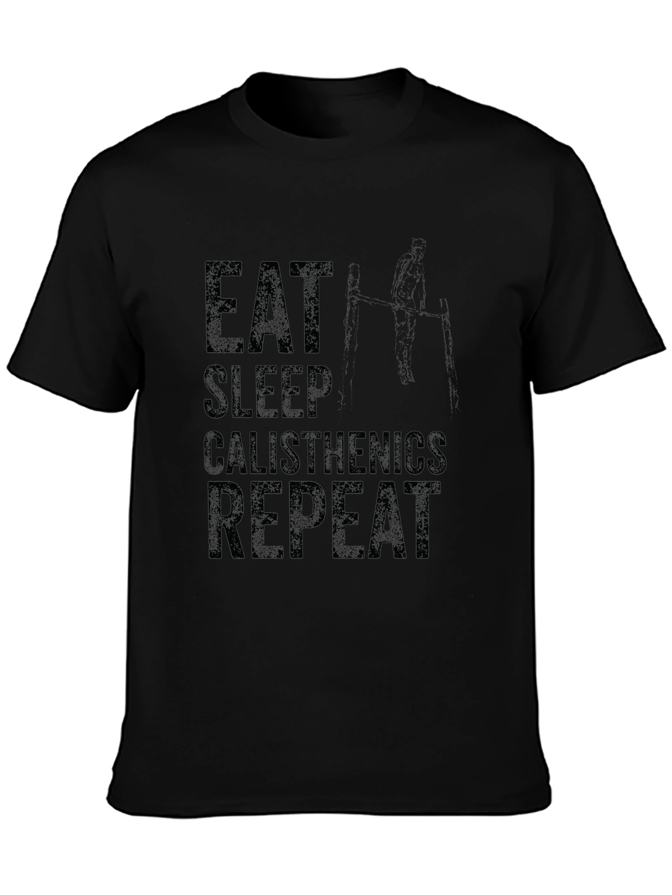 Eat Sleep Calisthenics Repeat Black Graphic Tee