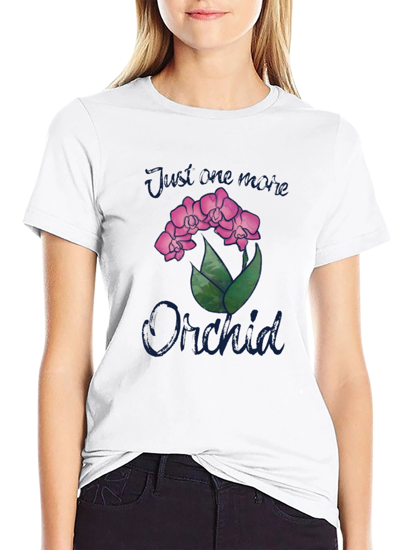 Just One More Orchid Black T-Shirt