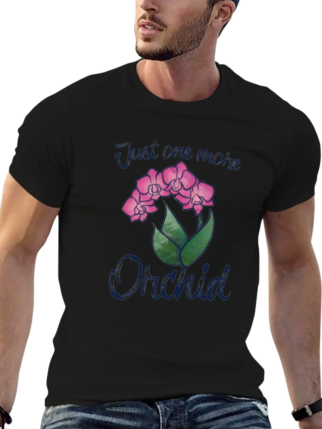 Just One More Orchid Black T-Shirt