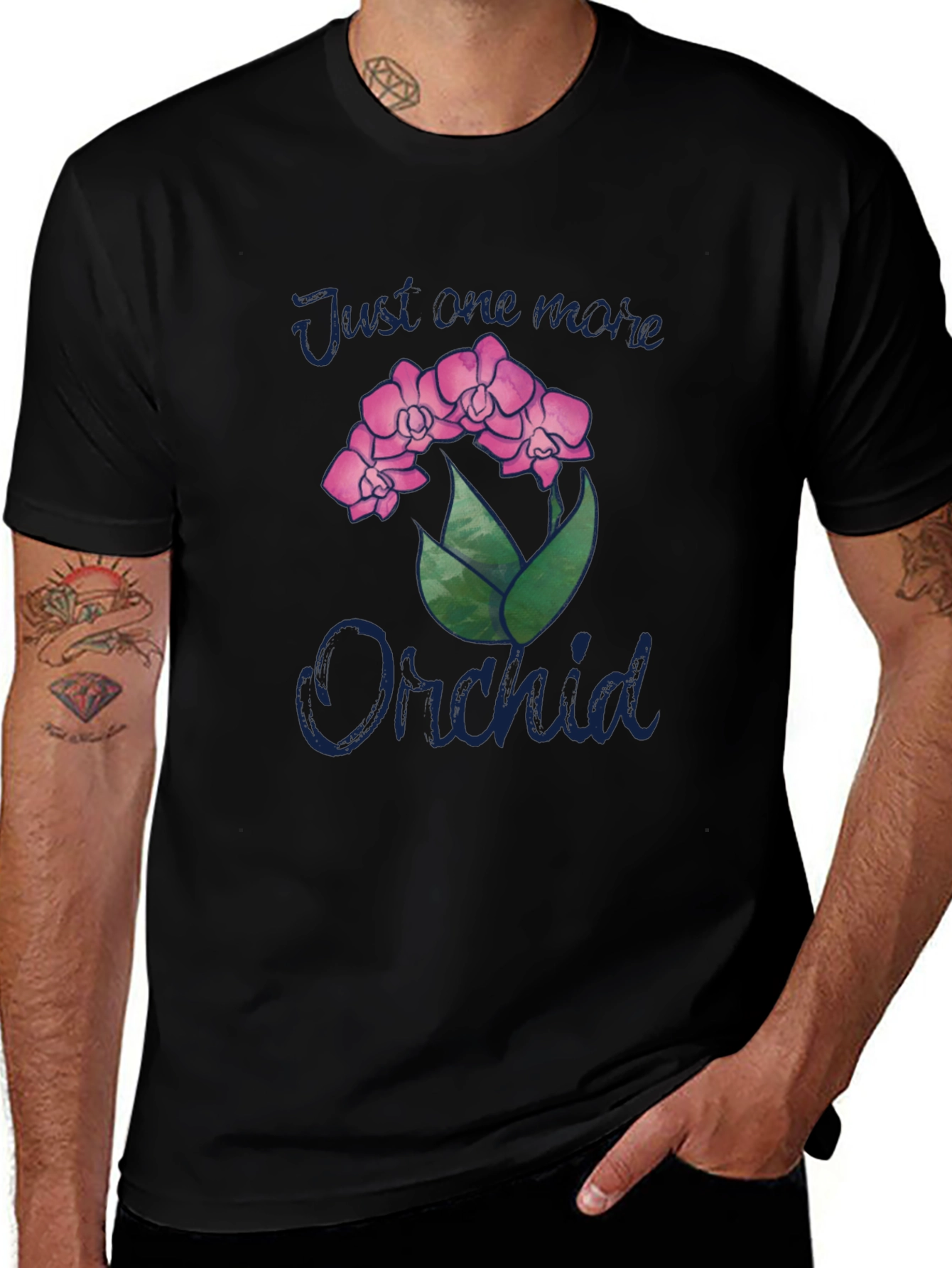 Just One More Orchid Black T-Shirt