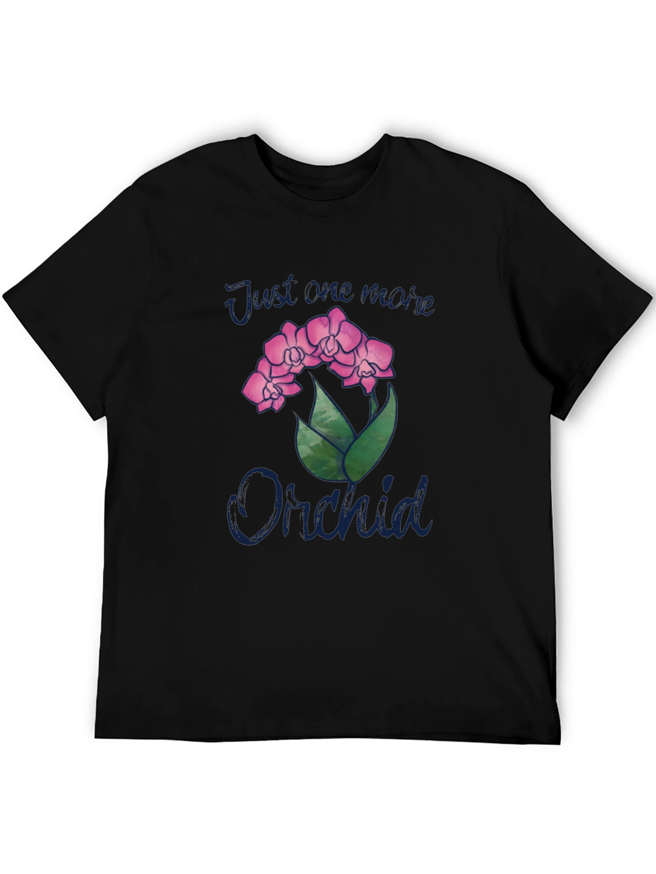 Just One More Orchid Black T-Shirt
