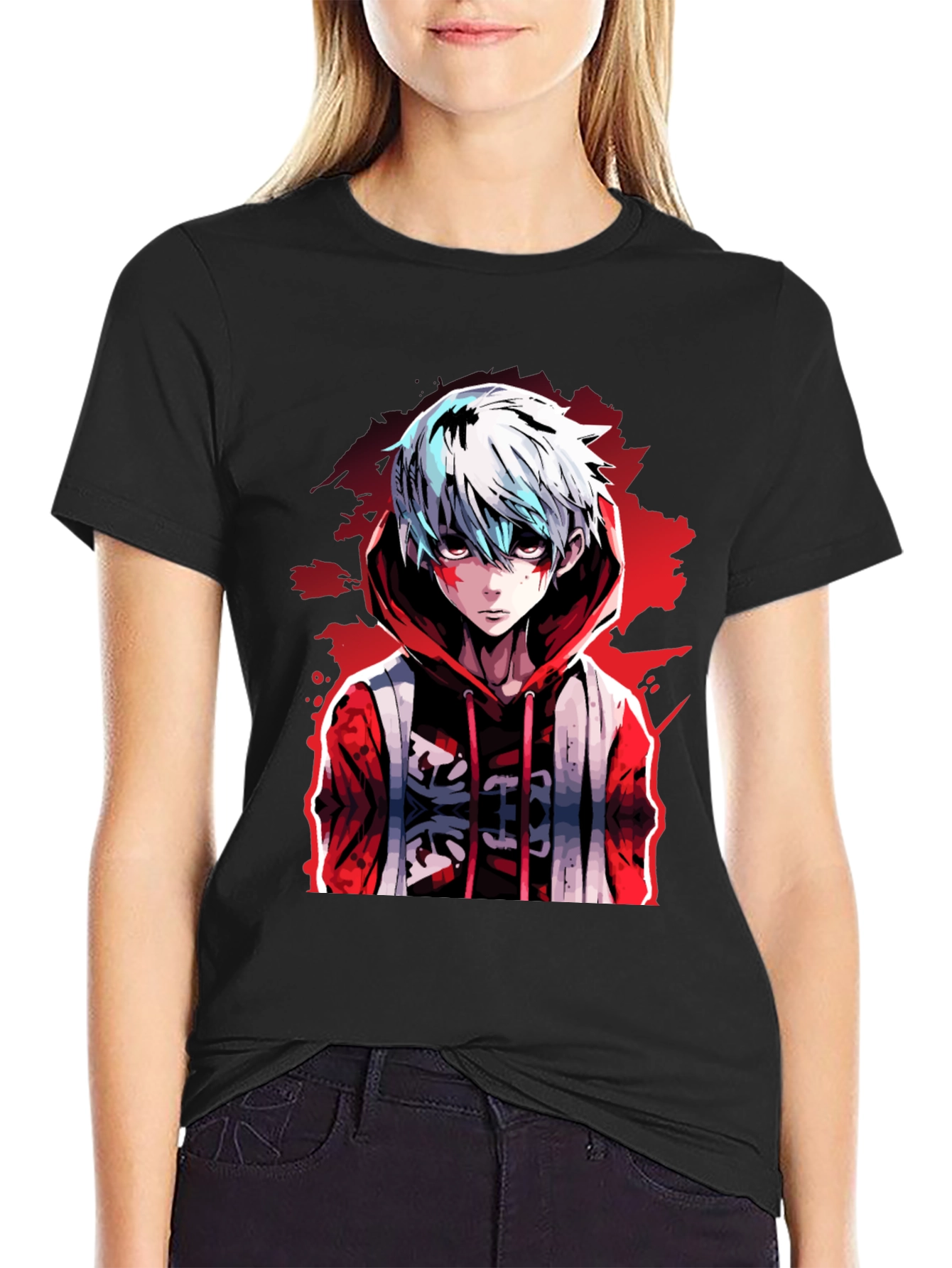 Anime Style Graphic Print Tee
