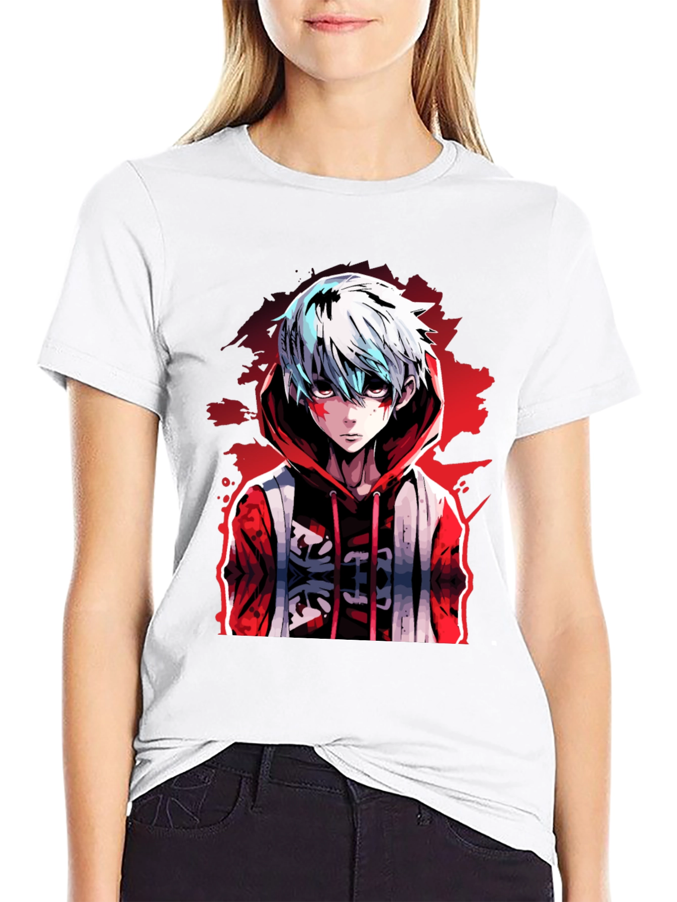 Anime Style Graphic Print Tee