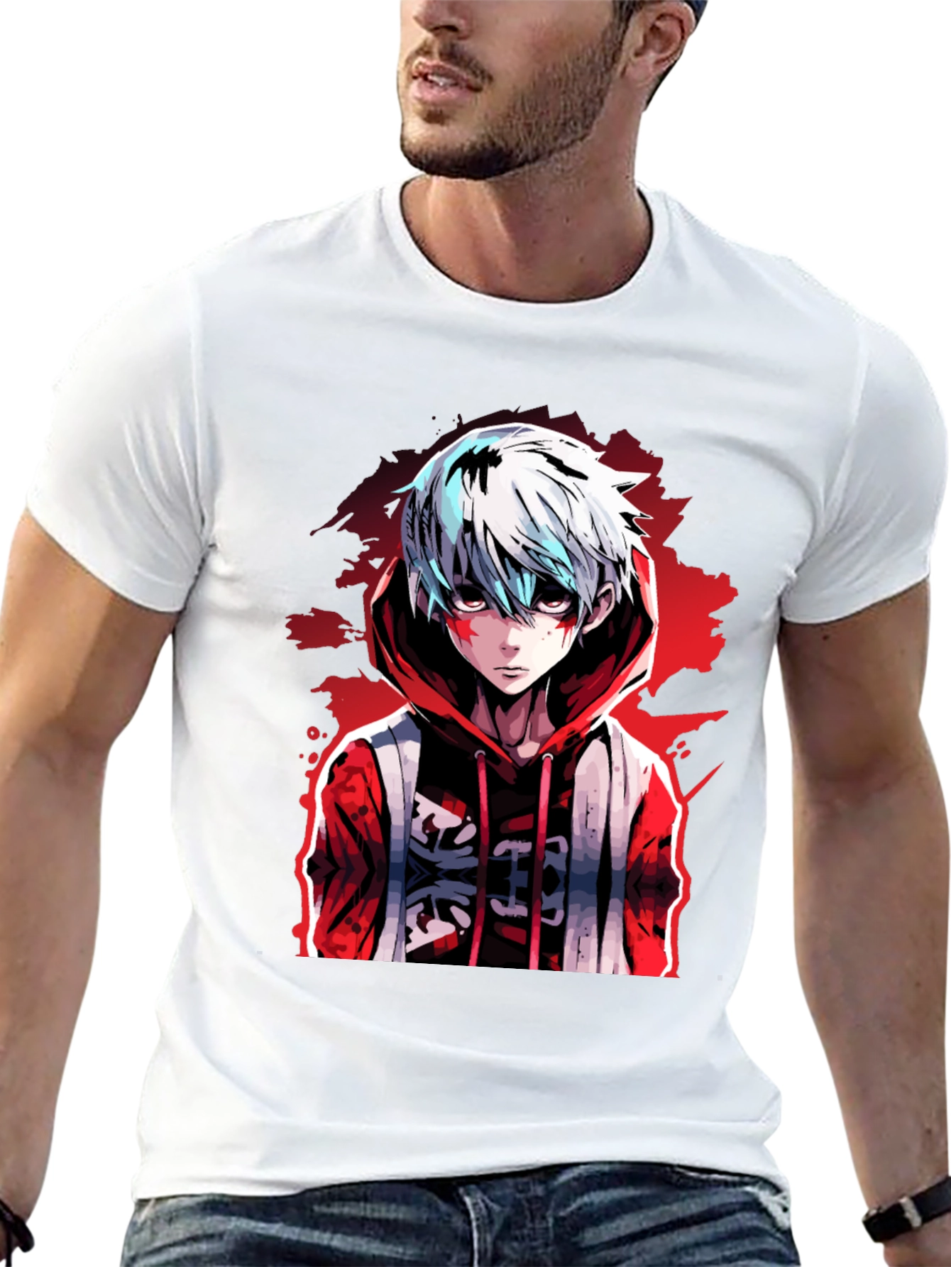 Anime Style Graphic Print Tee