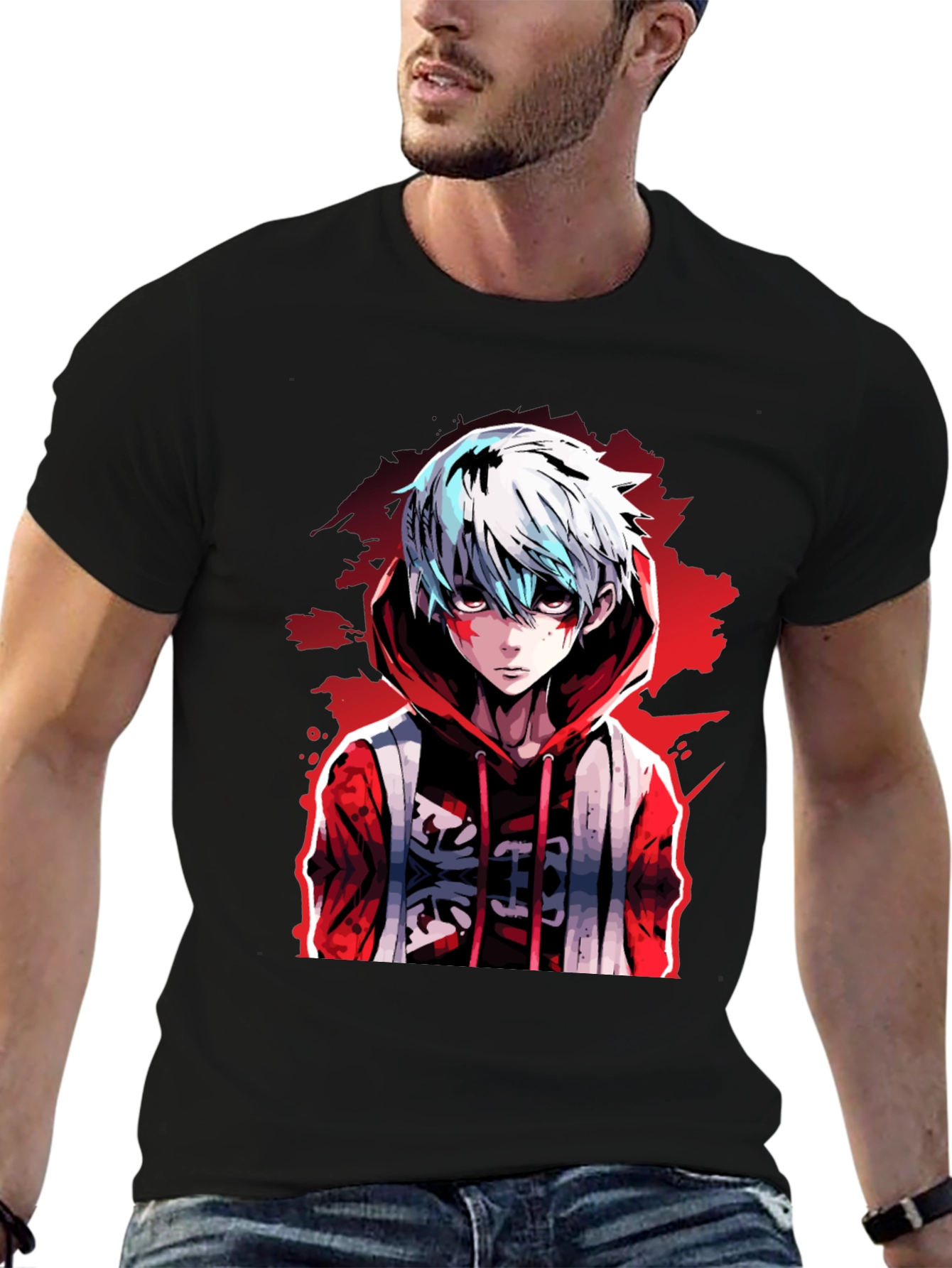 Anime Style Graphic Print Tee