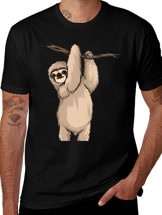 Sloth Hanging on Branch Graphic T-Shirt